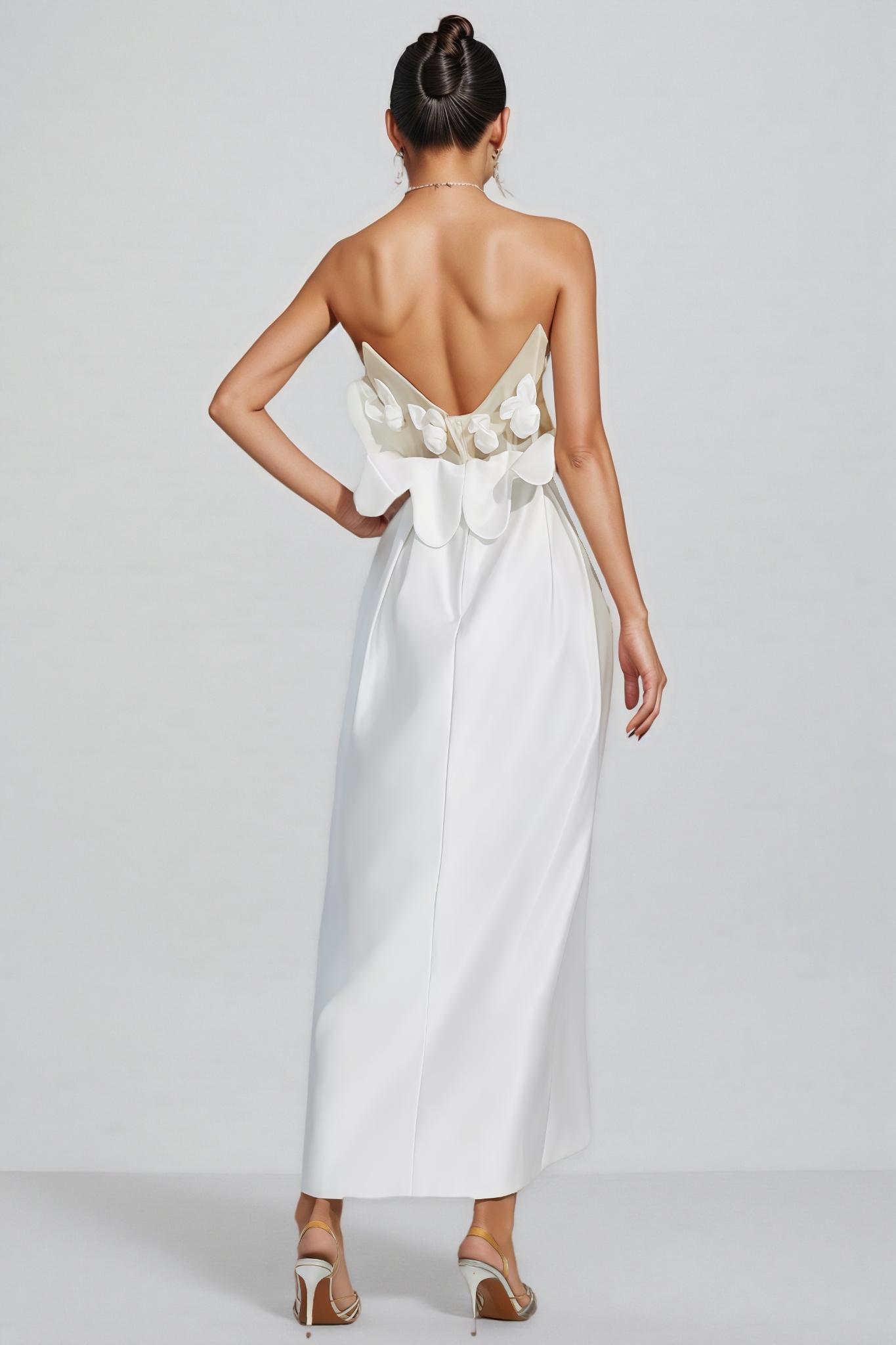 Inga White Off Shoulder Satin Maxi Dress