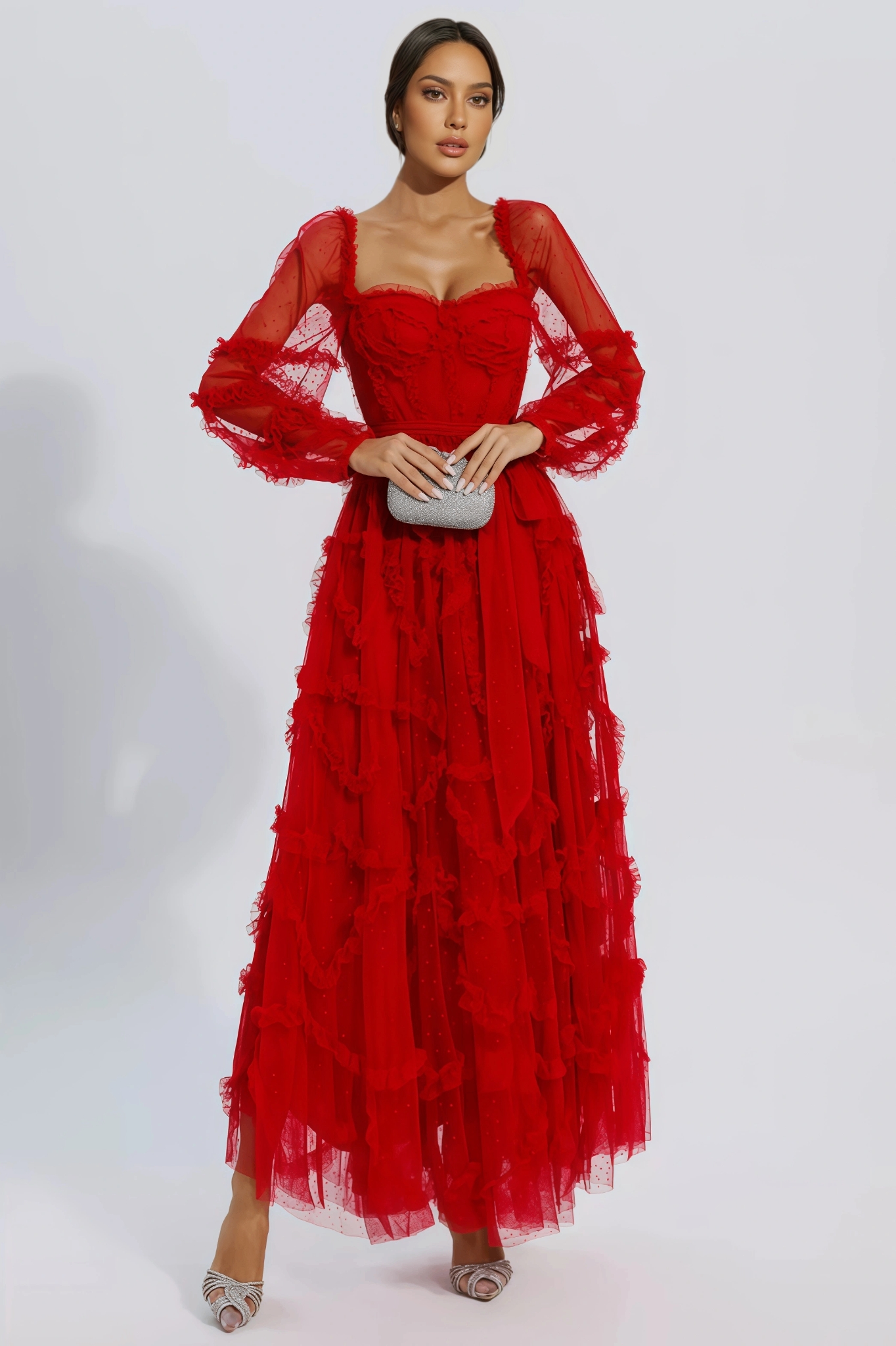 Bali Red Mesh Maxi Dress