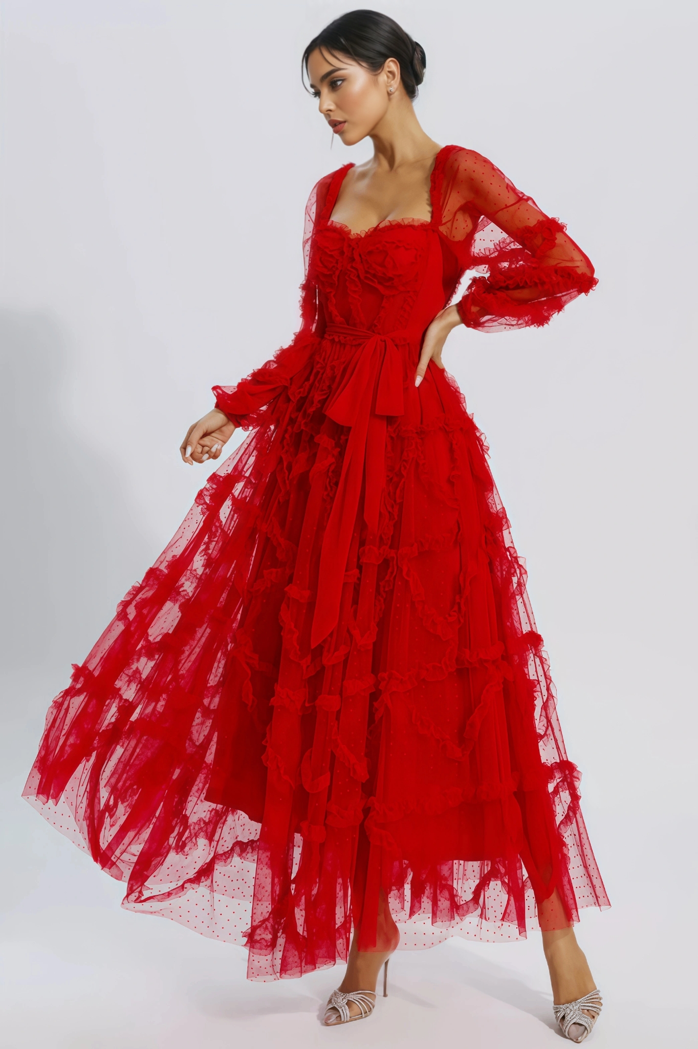 Bali Red Mesh Maxi Dress