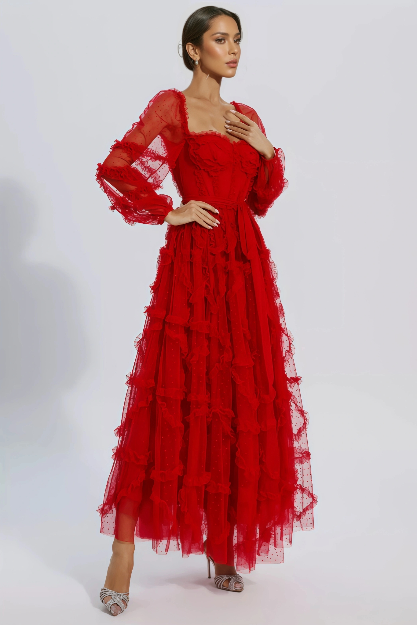 Bali Red Mesh Maxi Dress