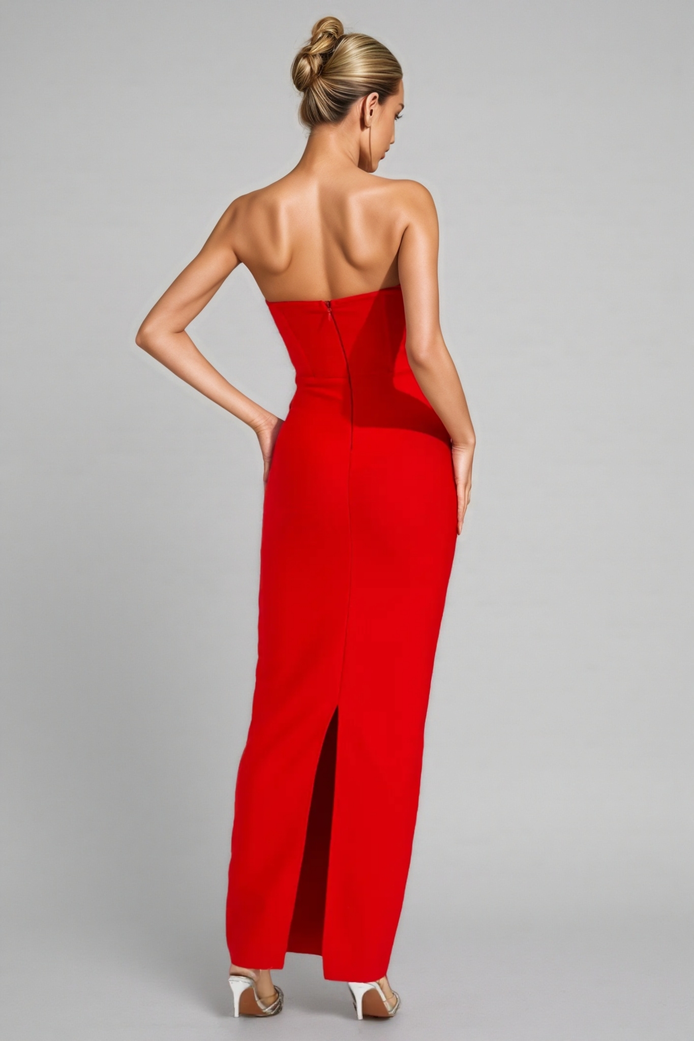 Janka Red Rose Off Shoulder Maxi Dress