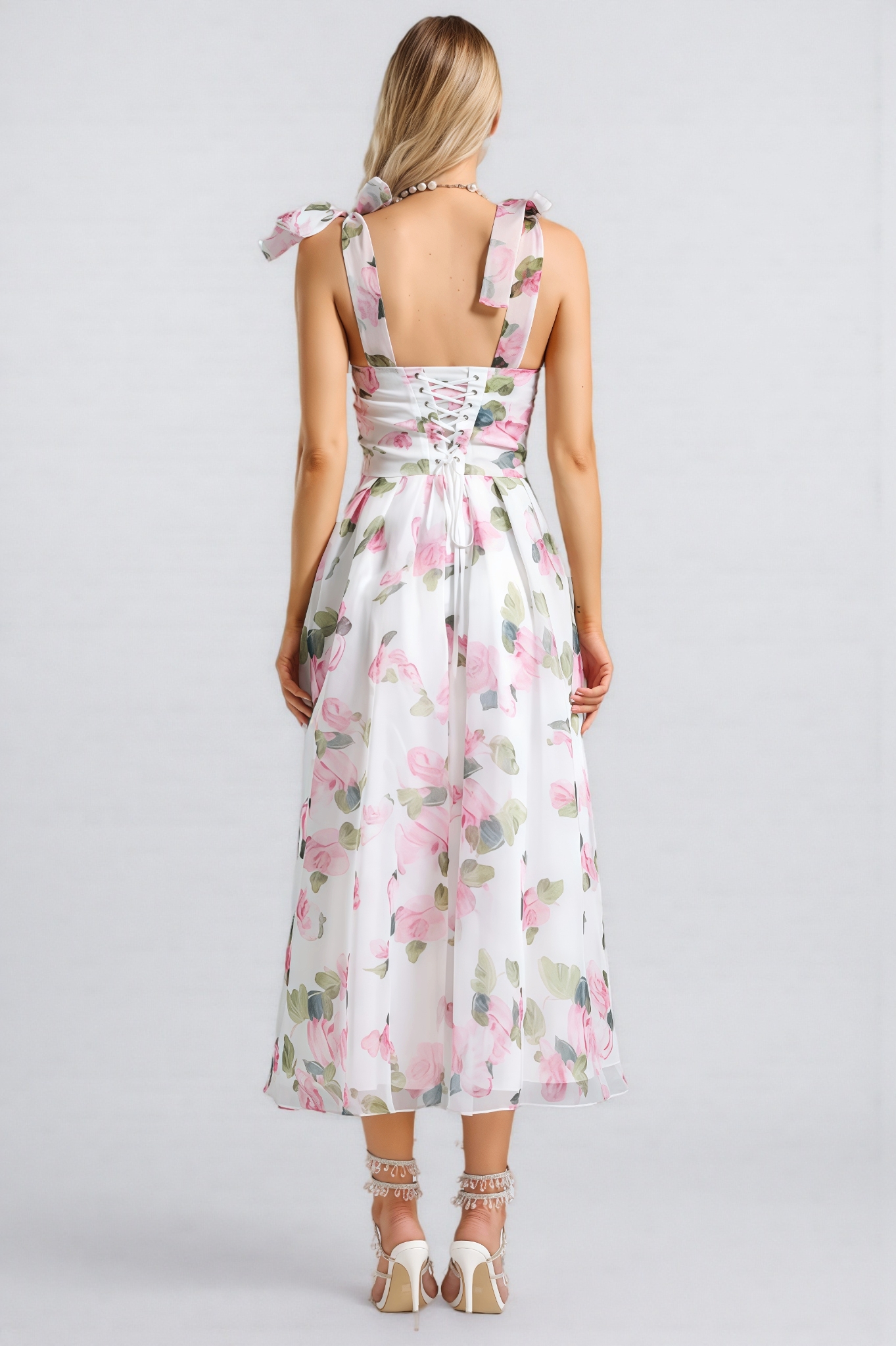 Lyric Printed Strap Midi Dress