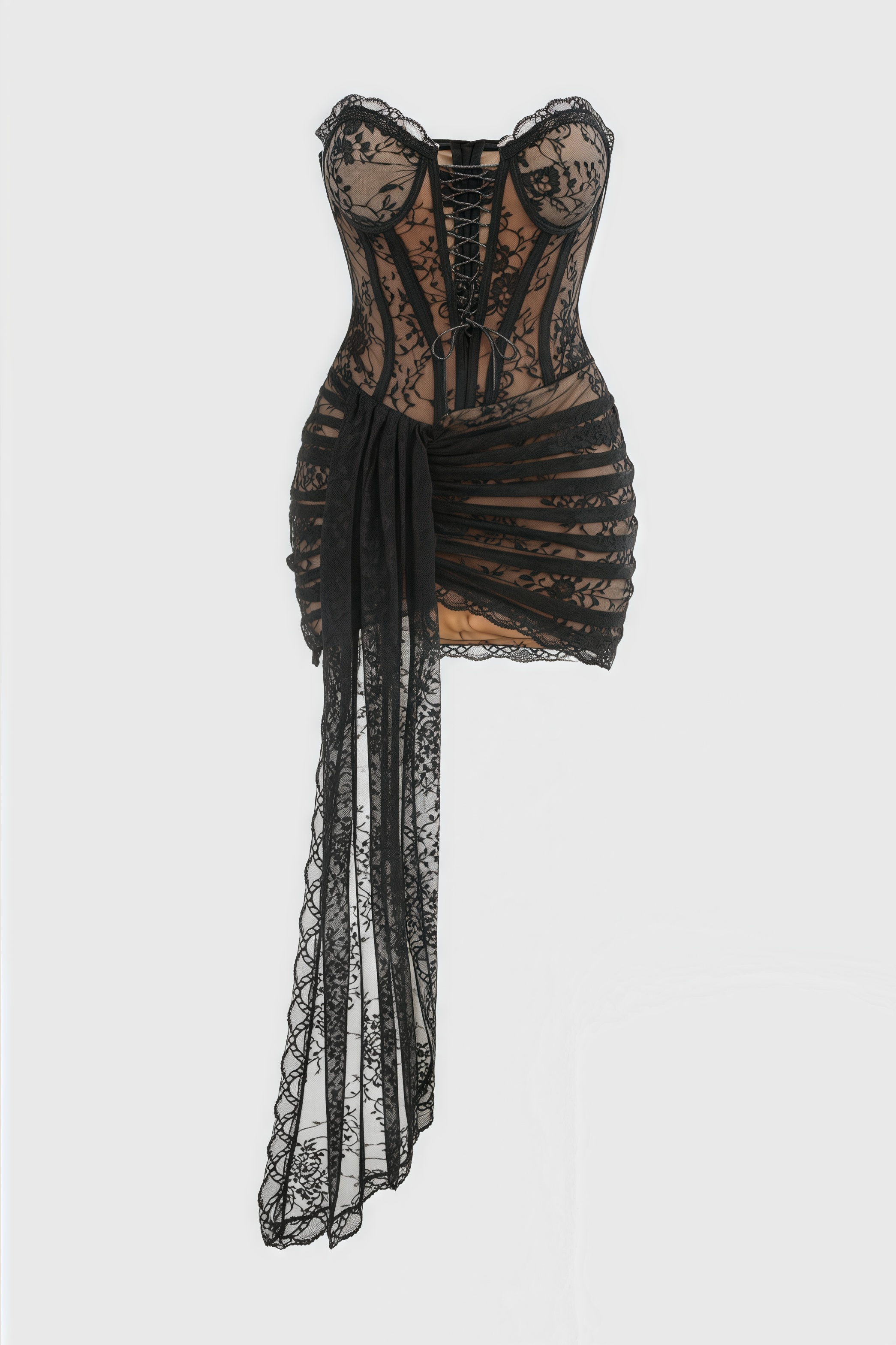 Barrs Sleeveless Strappy Lace Mini Dress