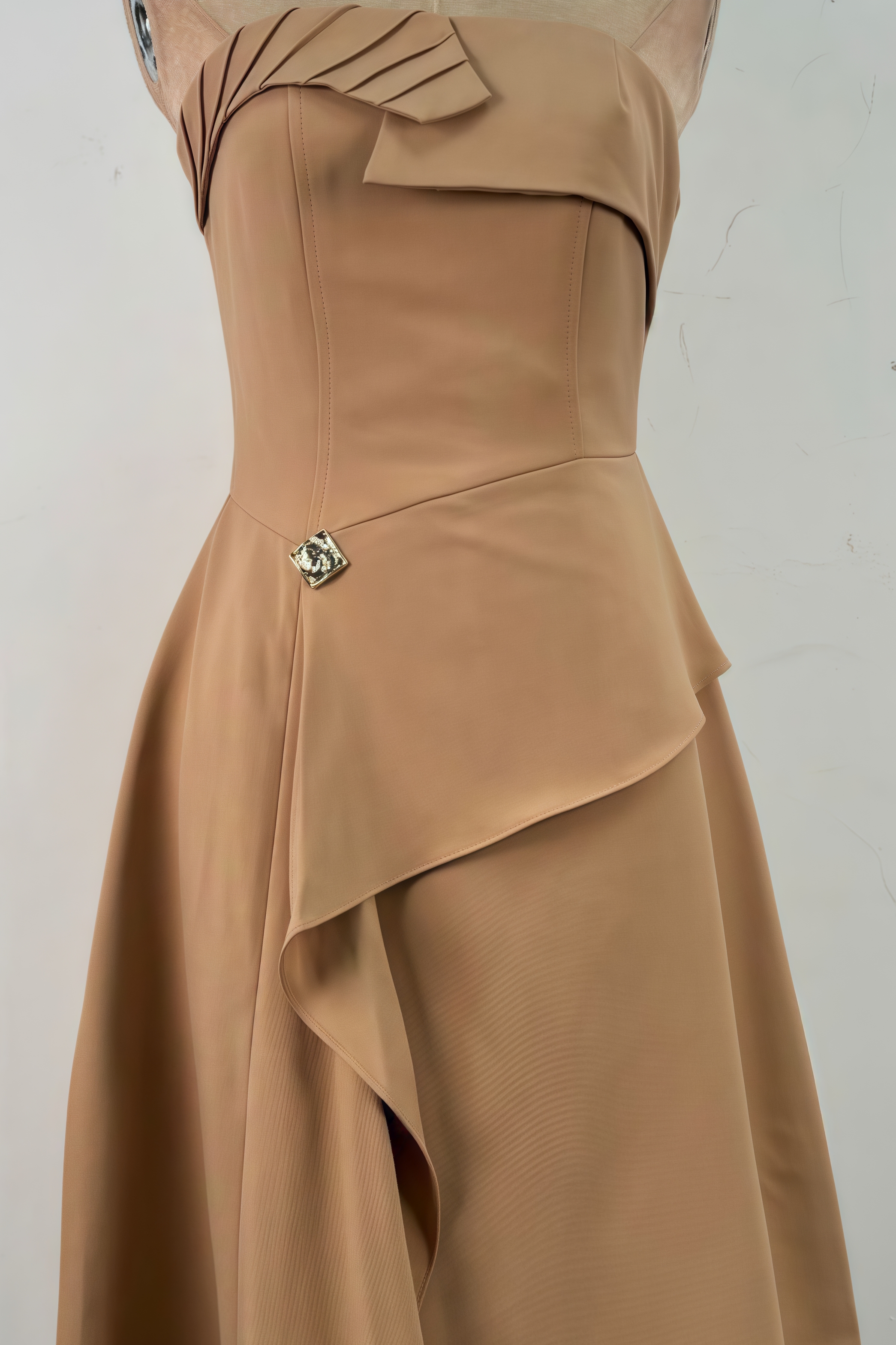 Harkp Irregular Strapless Maxi Dress