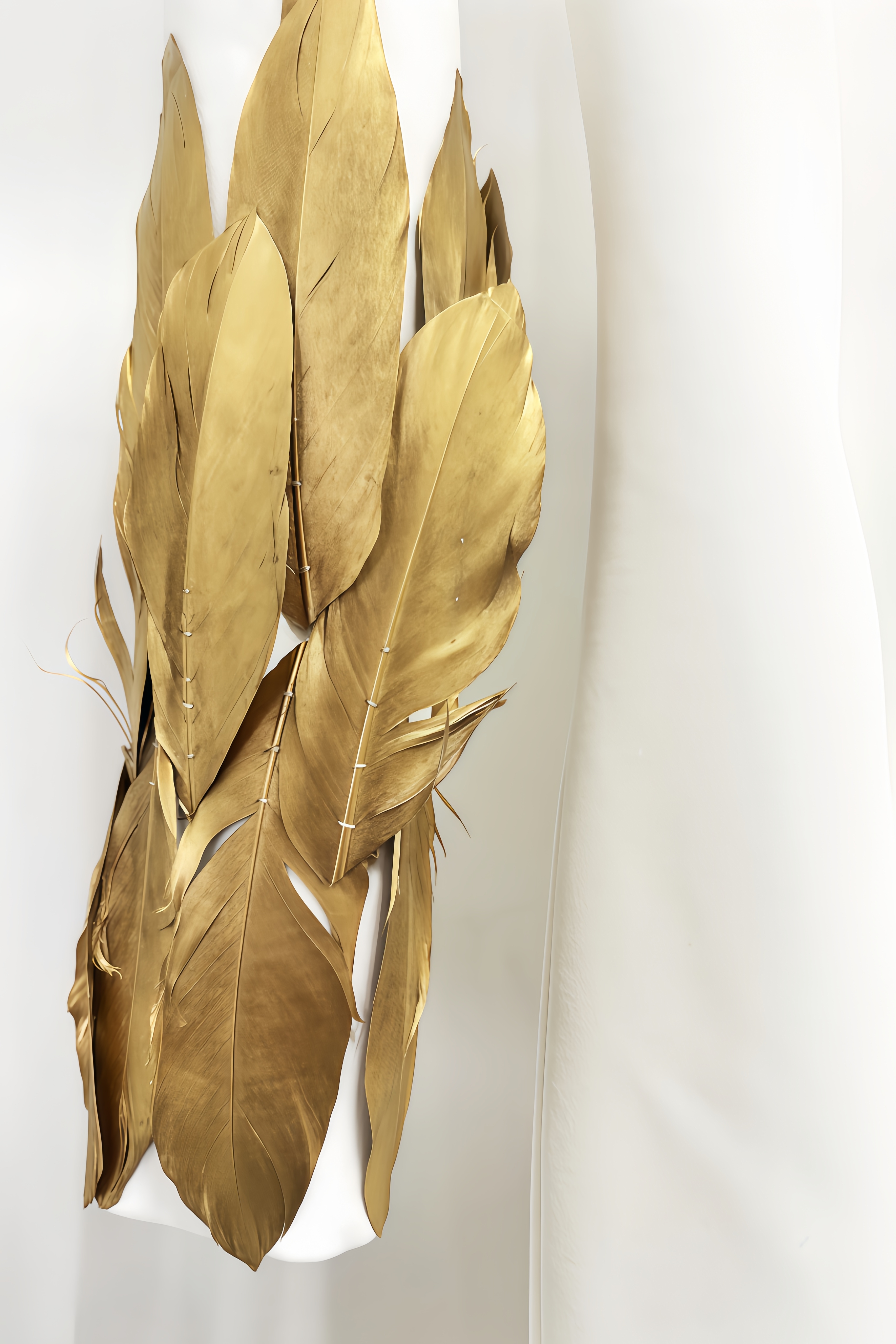 Aurore Golden Feather Maxi Dress