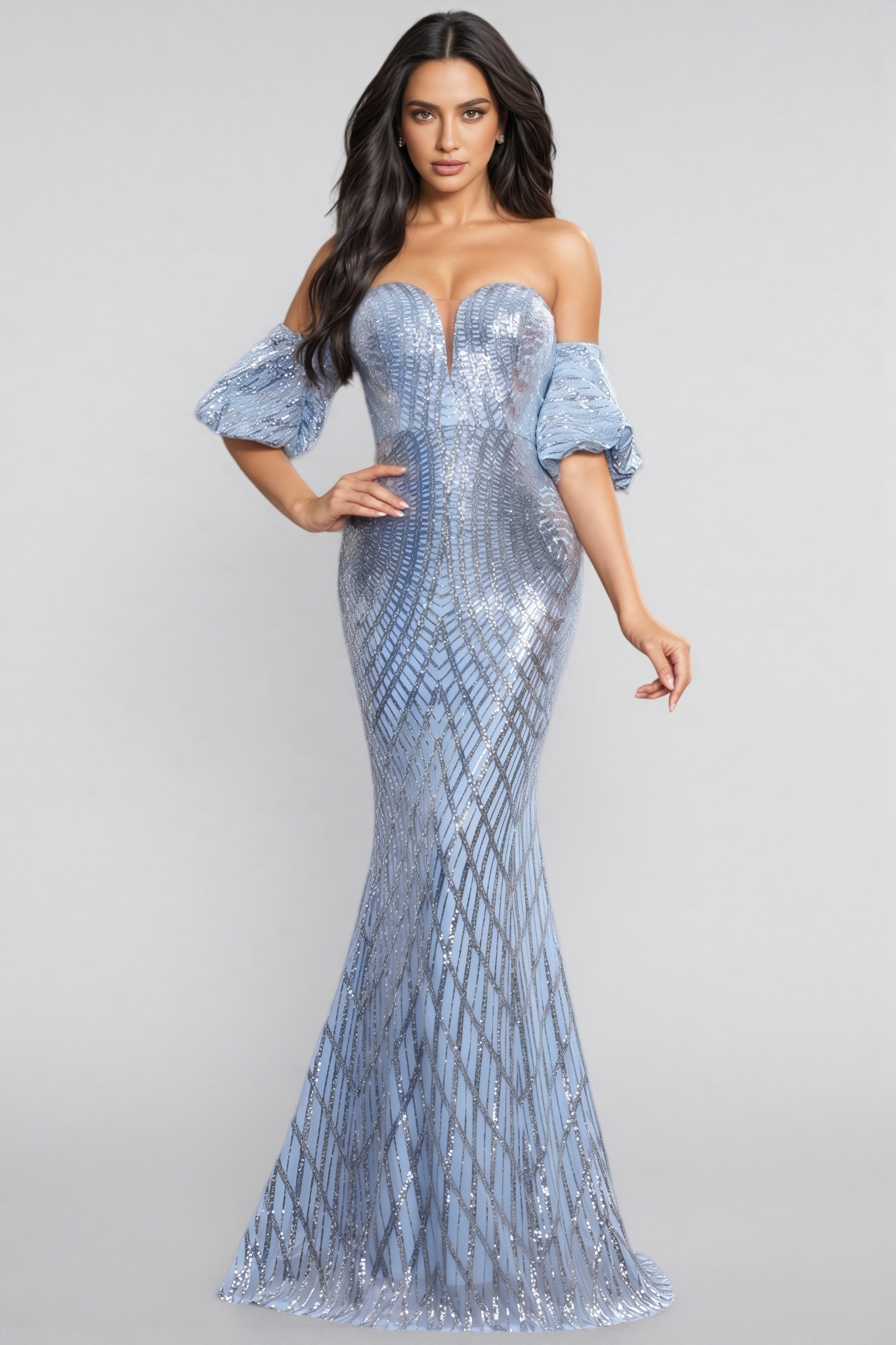 Mota Strapless sequinned maxi dress