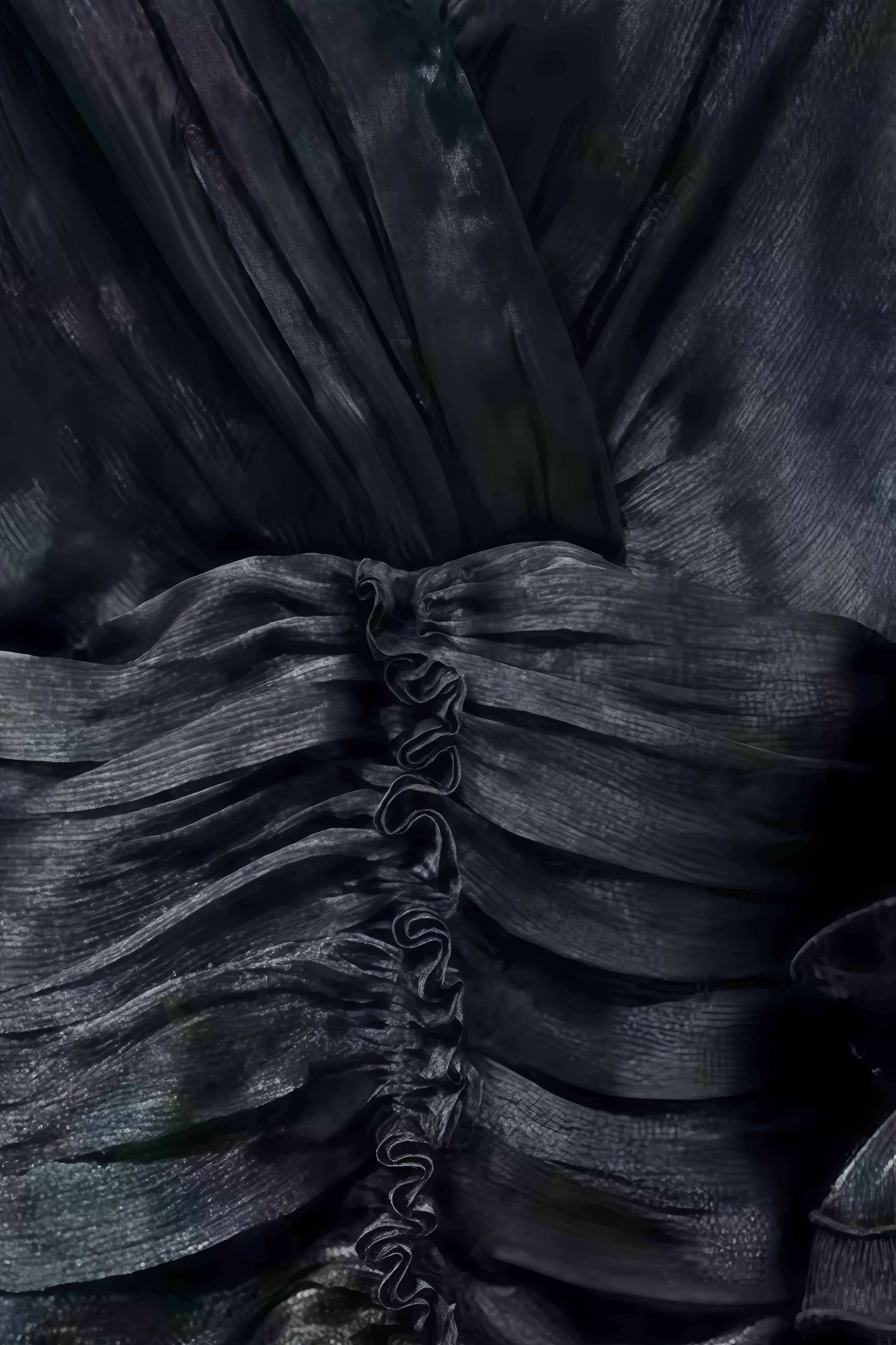 Thadt Pleated 3D Flower Mini Dress