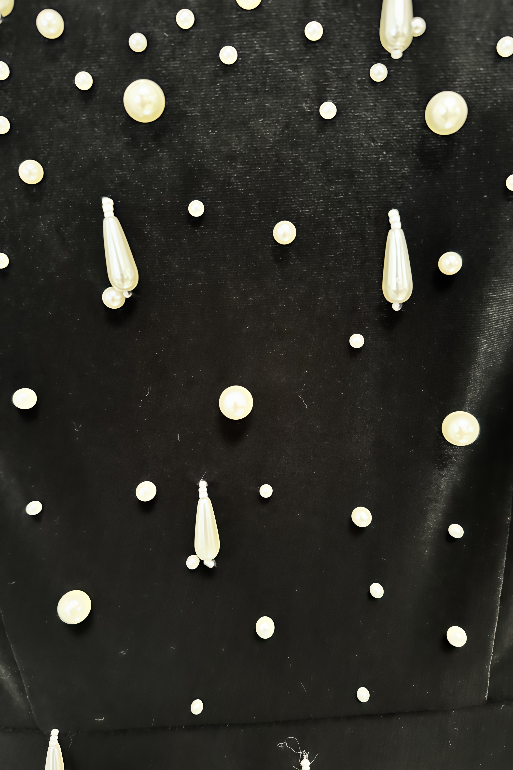 Uexelle Black Pearl Beaded Maxi Dress