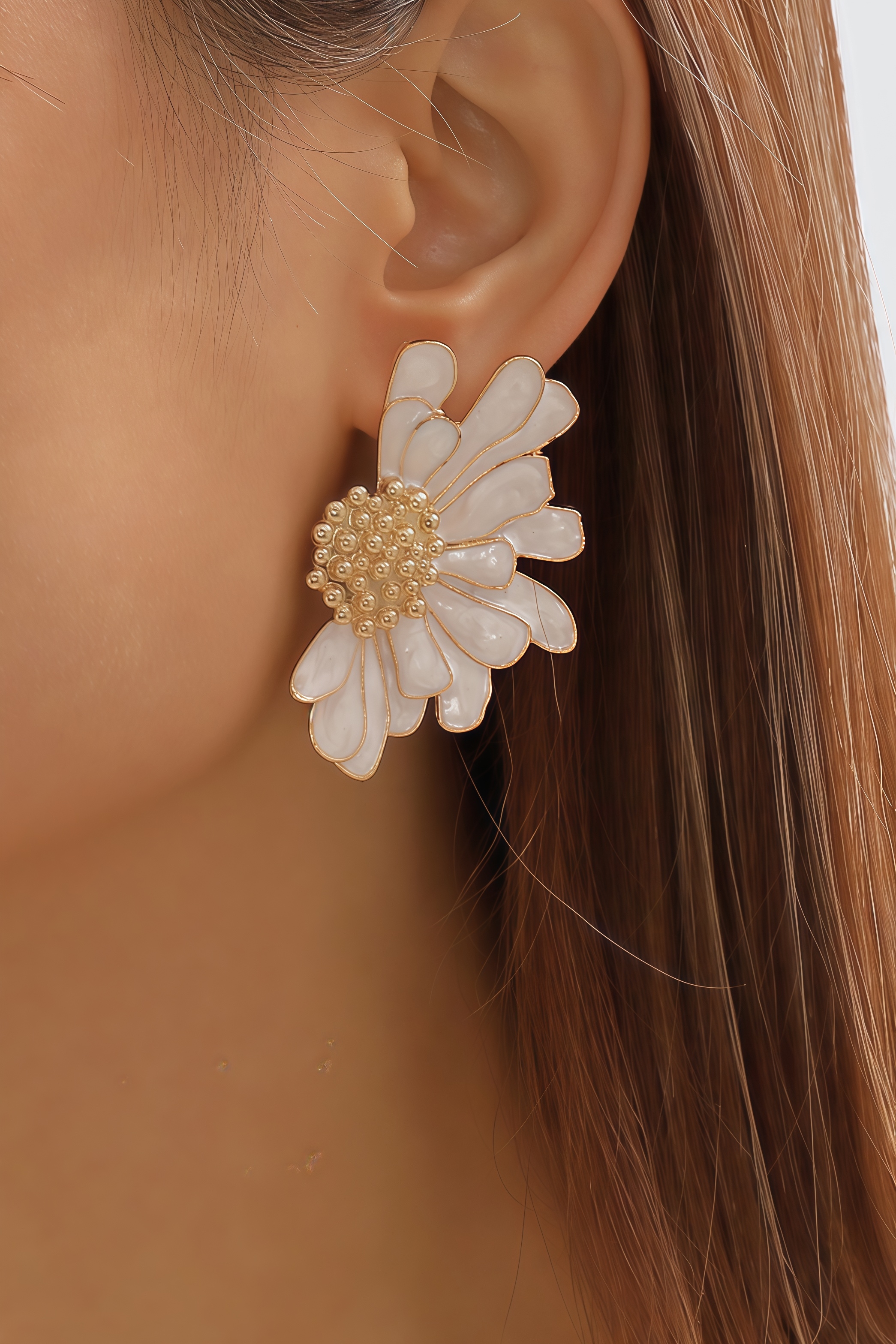 Vaughn Alloy Flower Stud Earrings