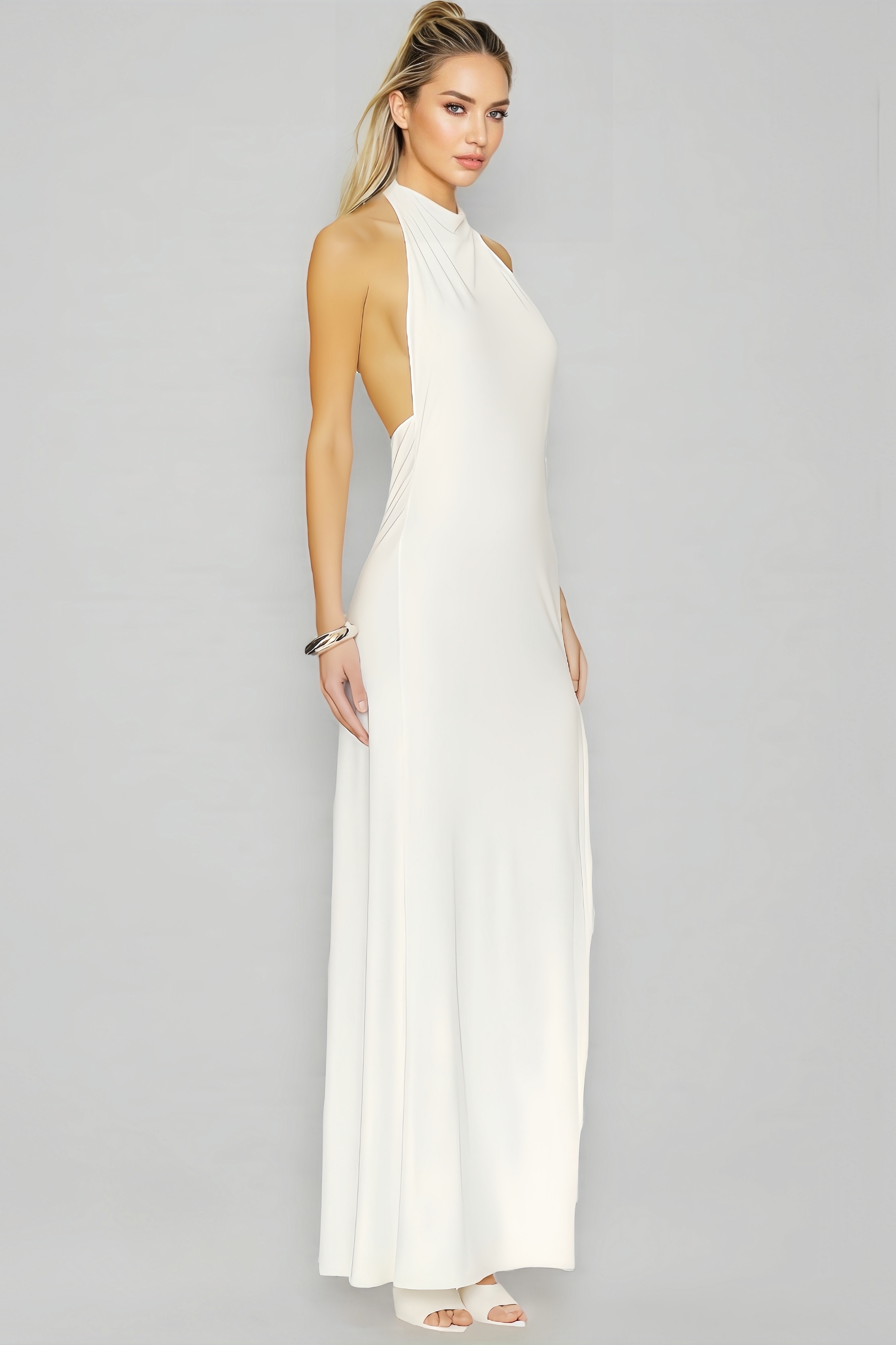 Yetta High-Slit Backless Maxi Dress