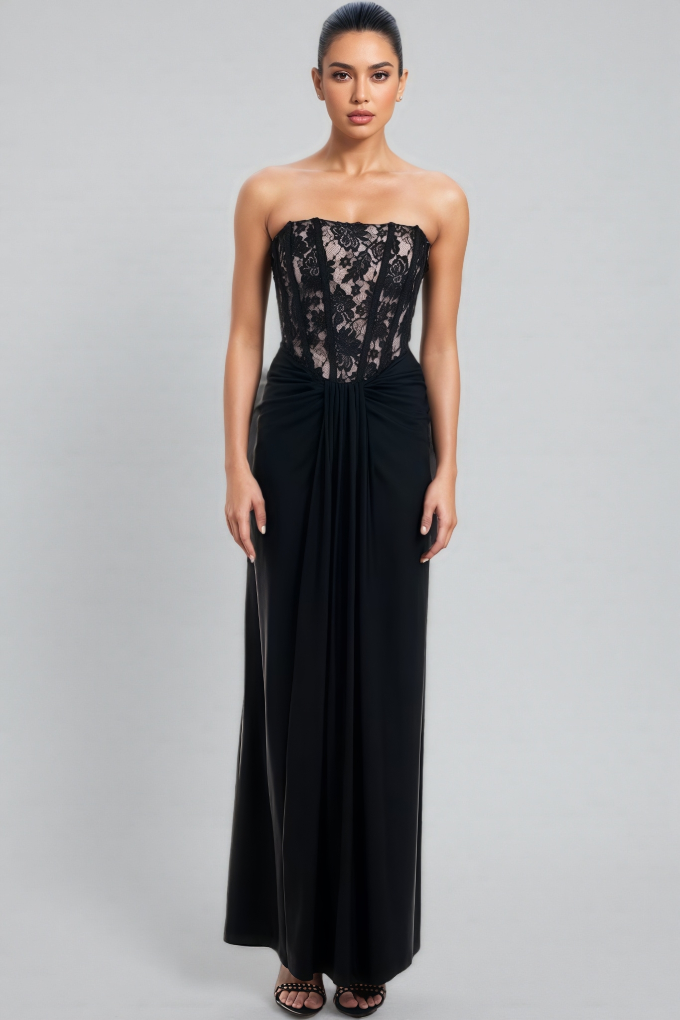 Judihe Lace Sheath Maxi Dress
