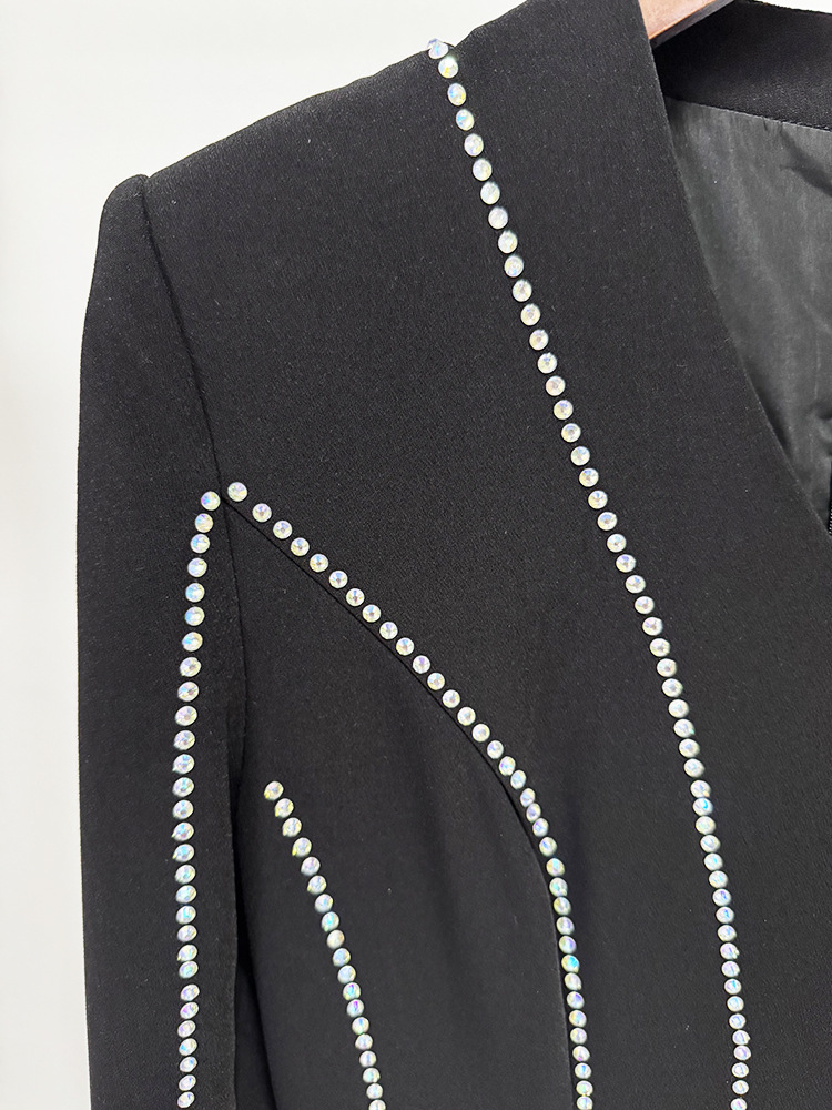 Tildat Black Rhinestone Maxi Dress