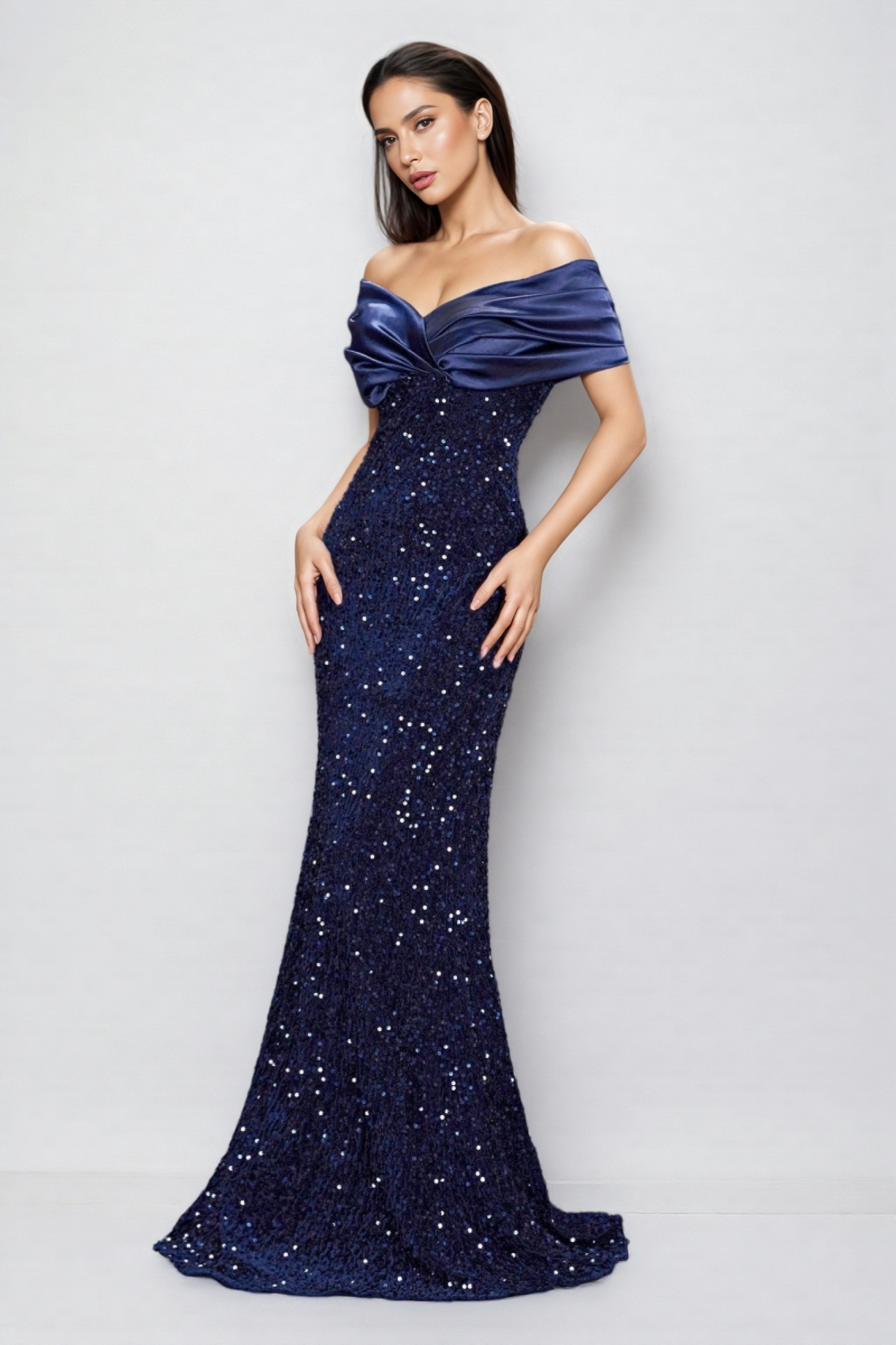 Meli Sequin Fishtail Maxi Dress