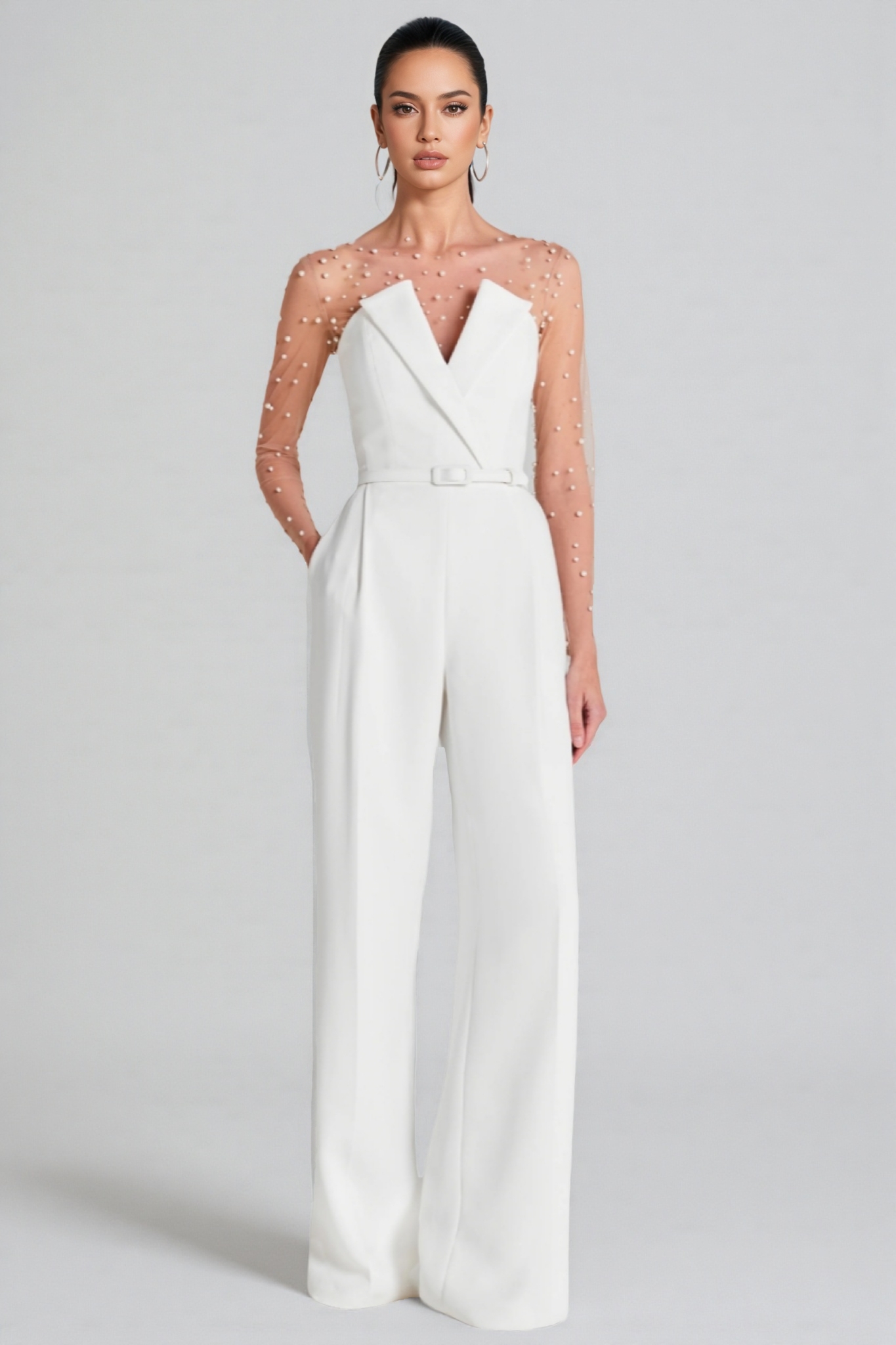 Davina Mesh Pearl Jumpsuit Two Piece Sets