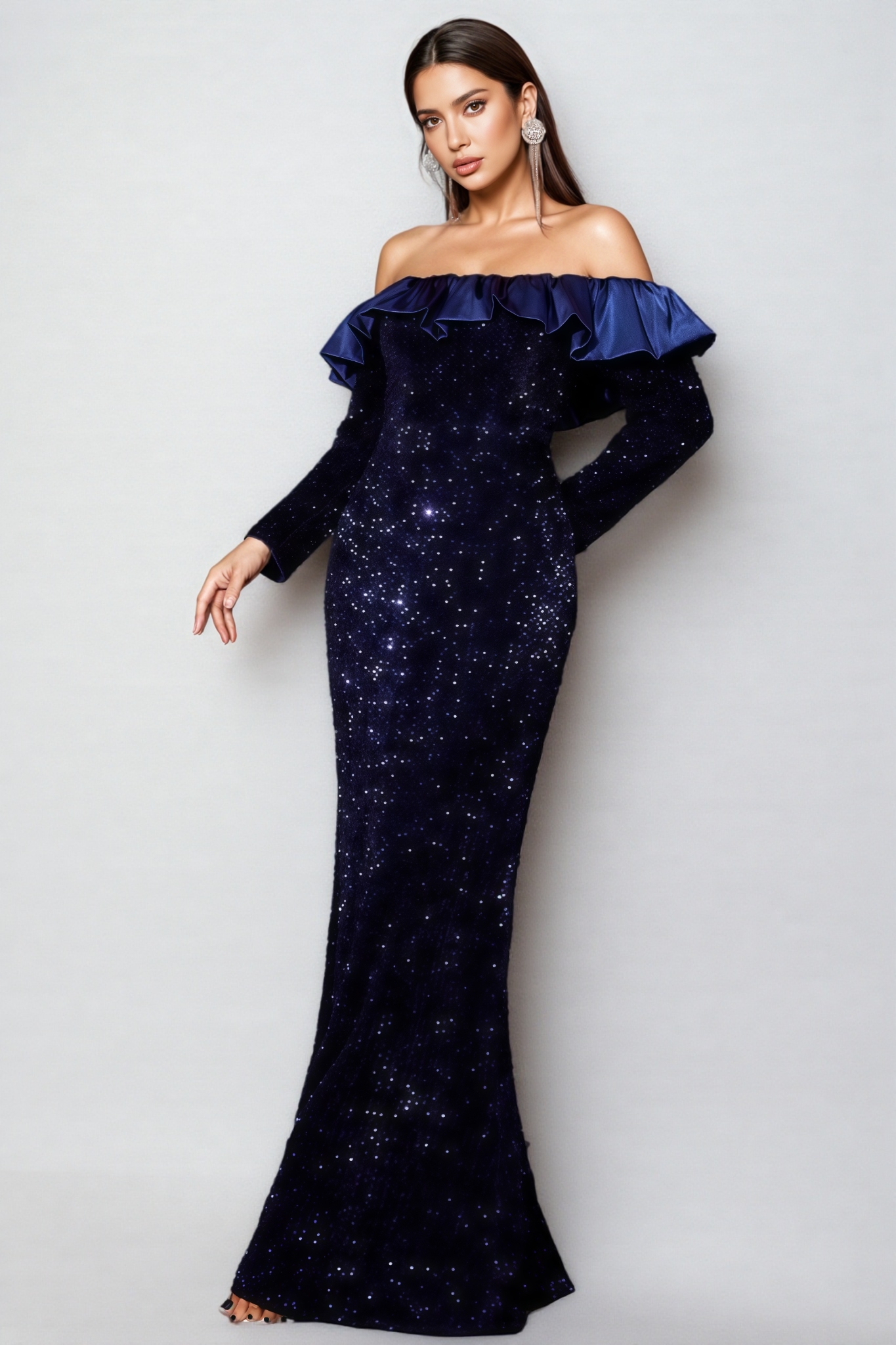 Nader Fishtail Sequinned Maxi Dress