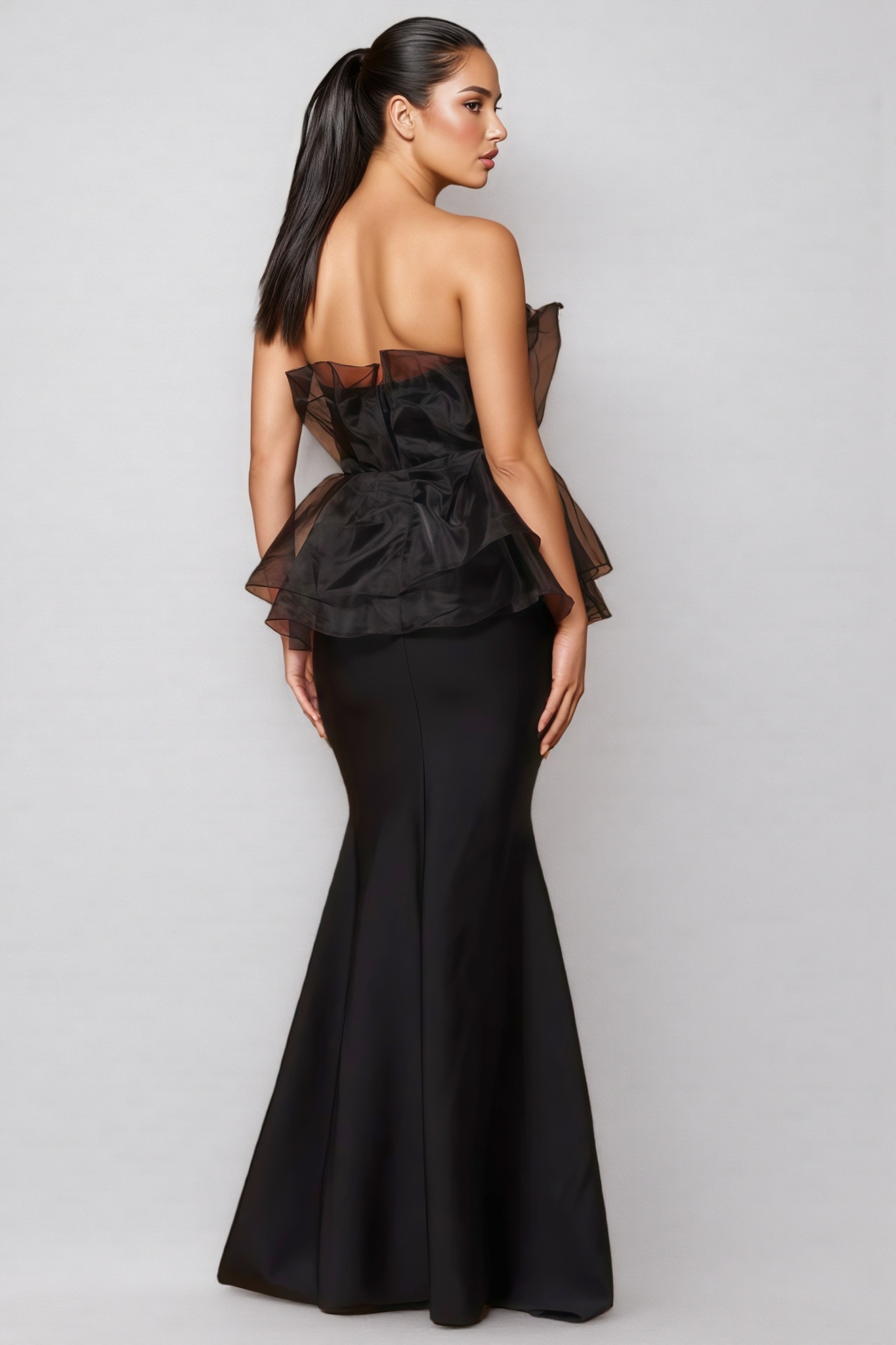 Eli Black Sheath Mesh Maxi Dress