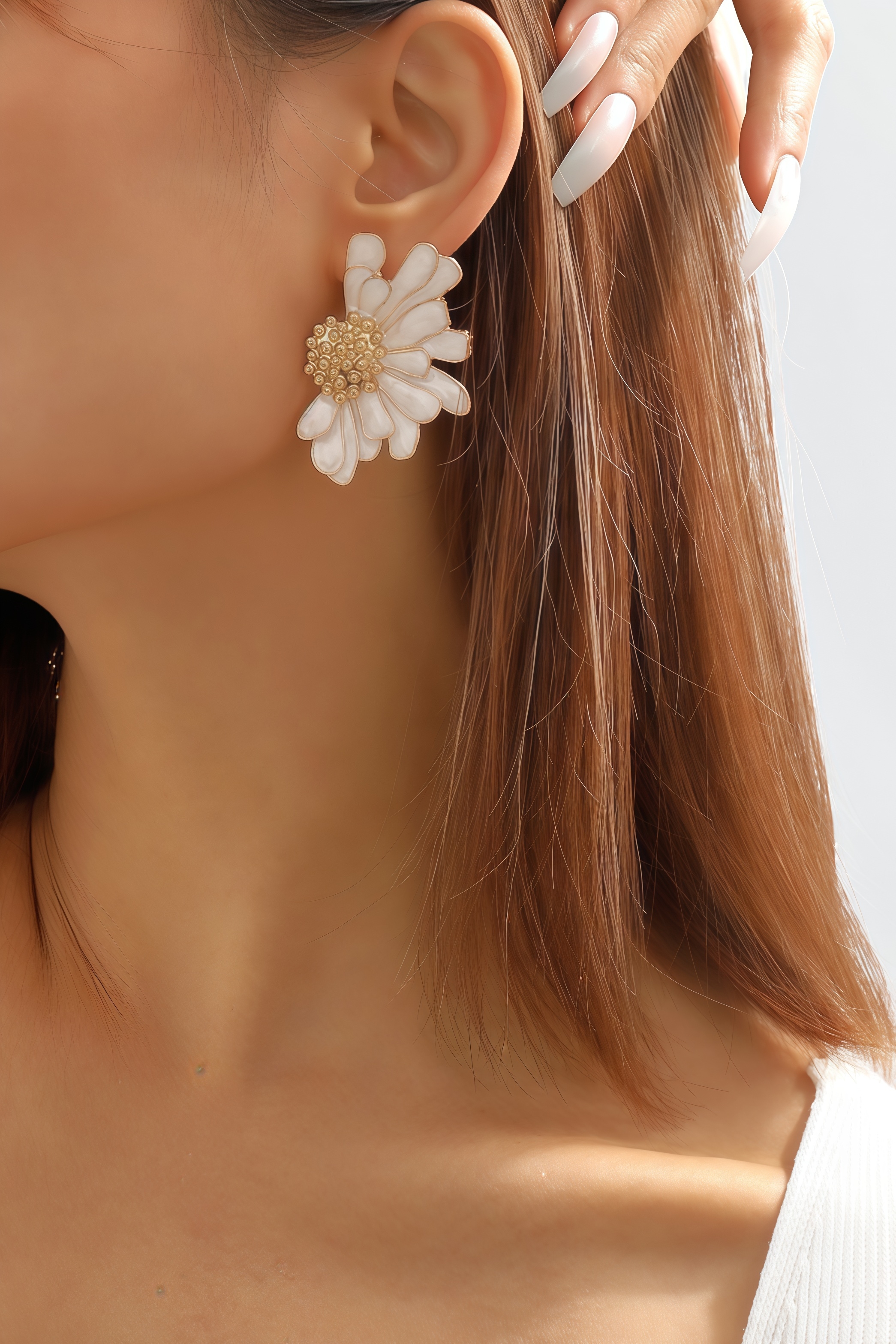 Vaughn Alloy Flower Stud Earrings