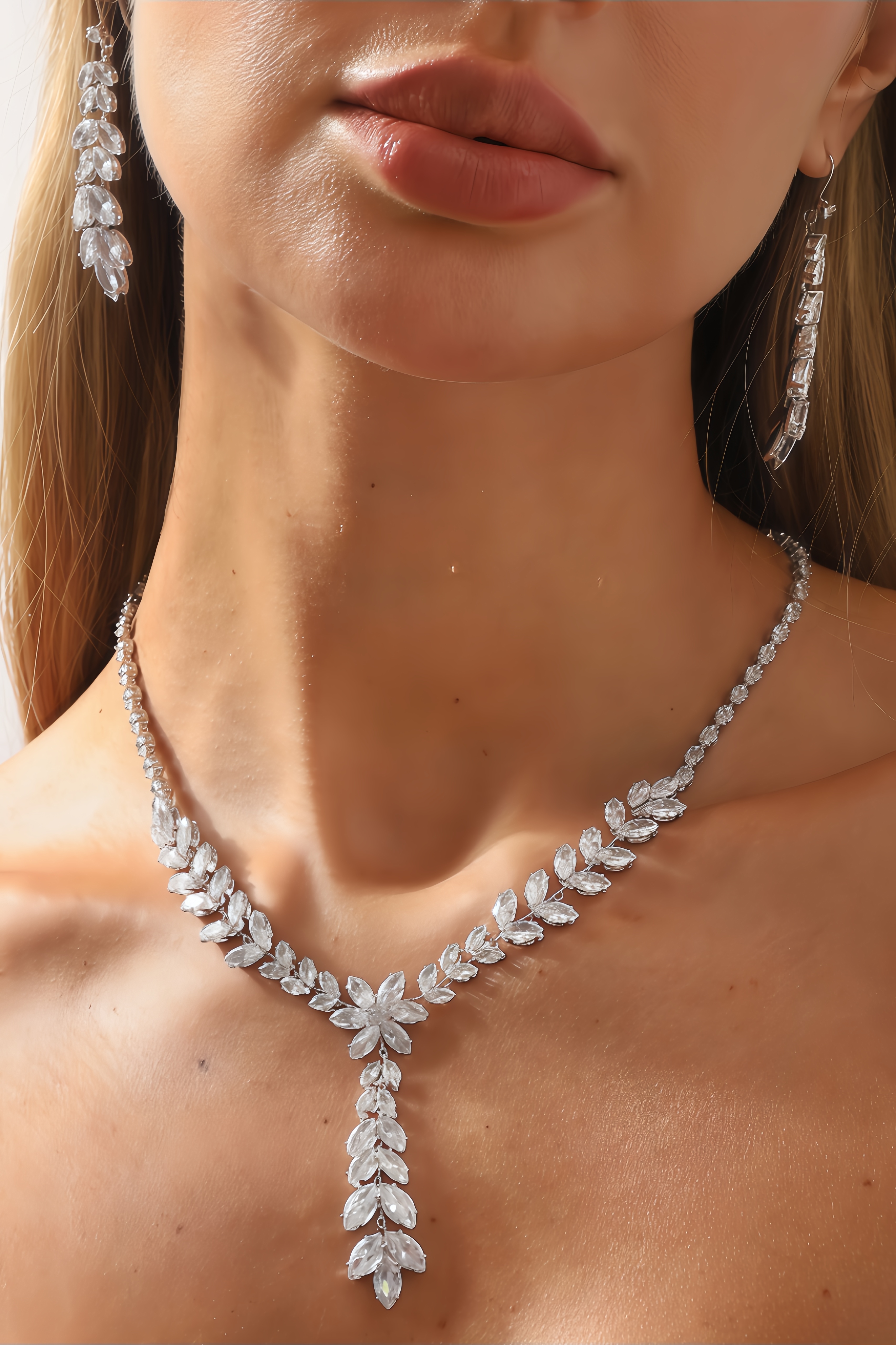 Honora Copper Zircon Necklace And Earring Set