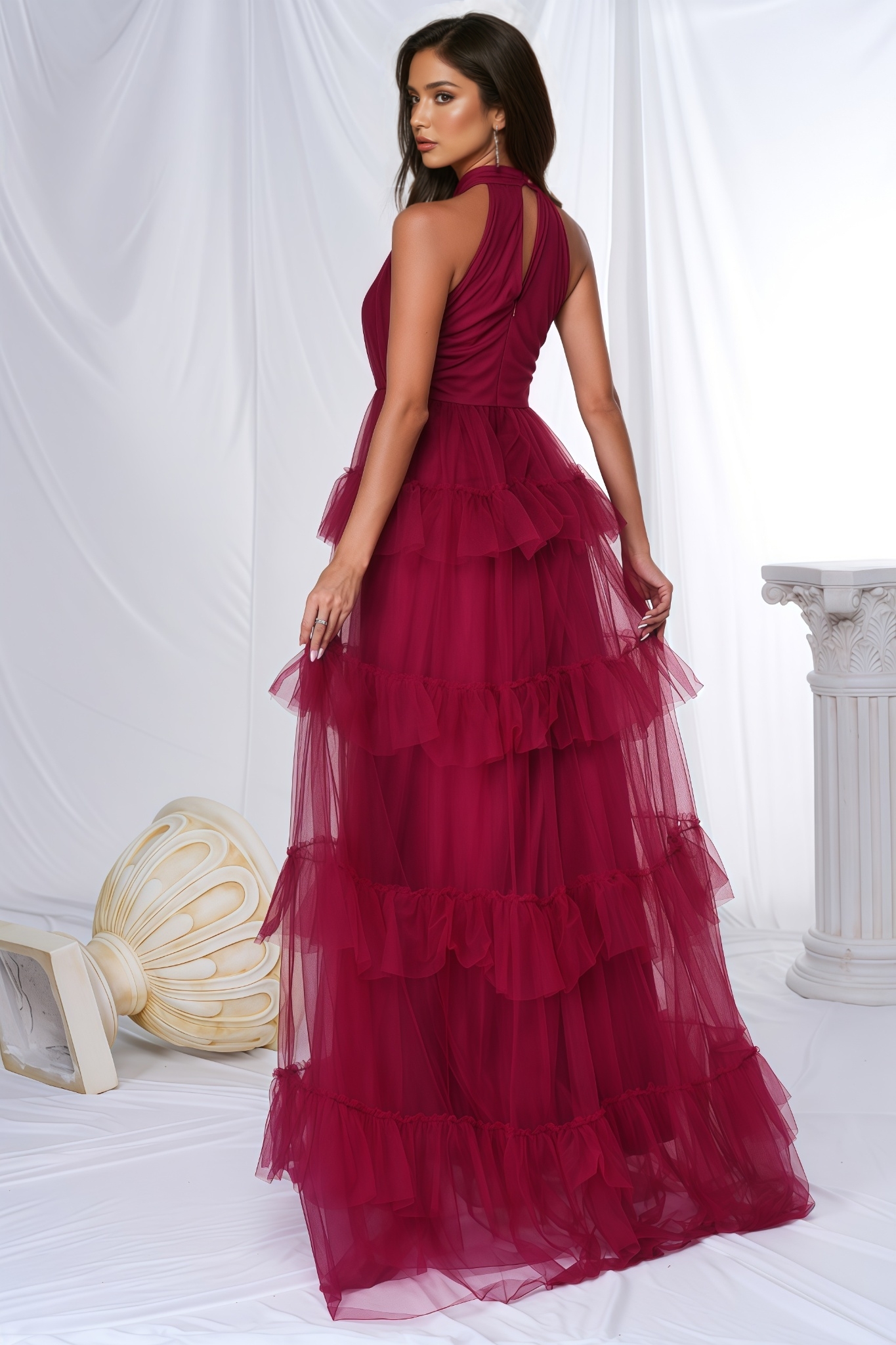 Vira Red Strapless Maxi Dress