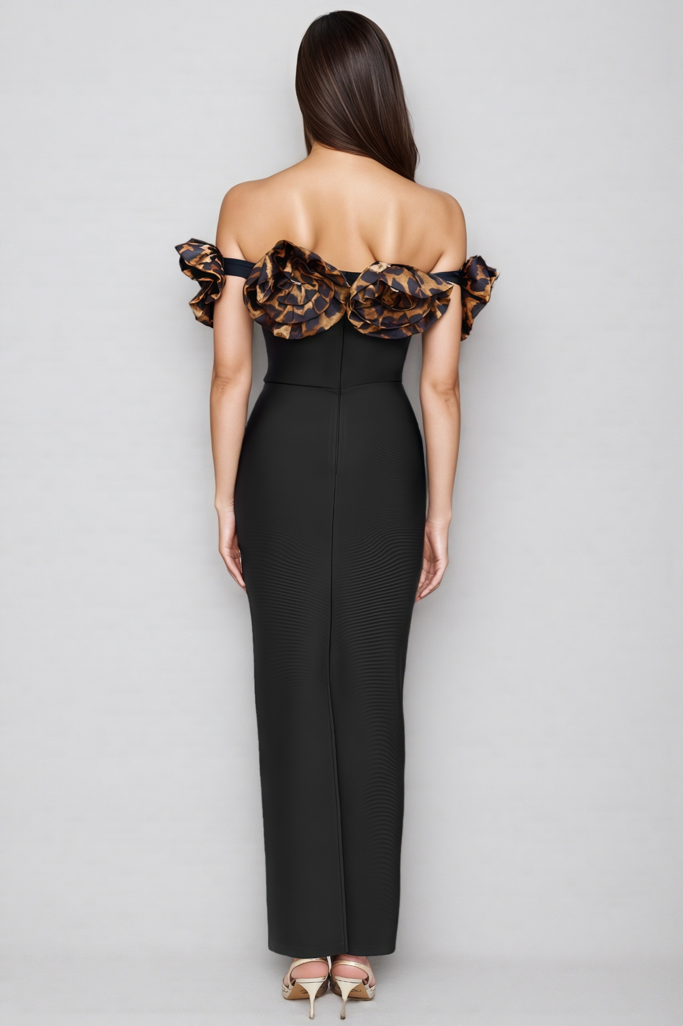 Donsa 3D Floral Bandage Maxi Dress