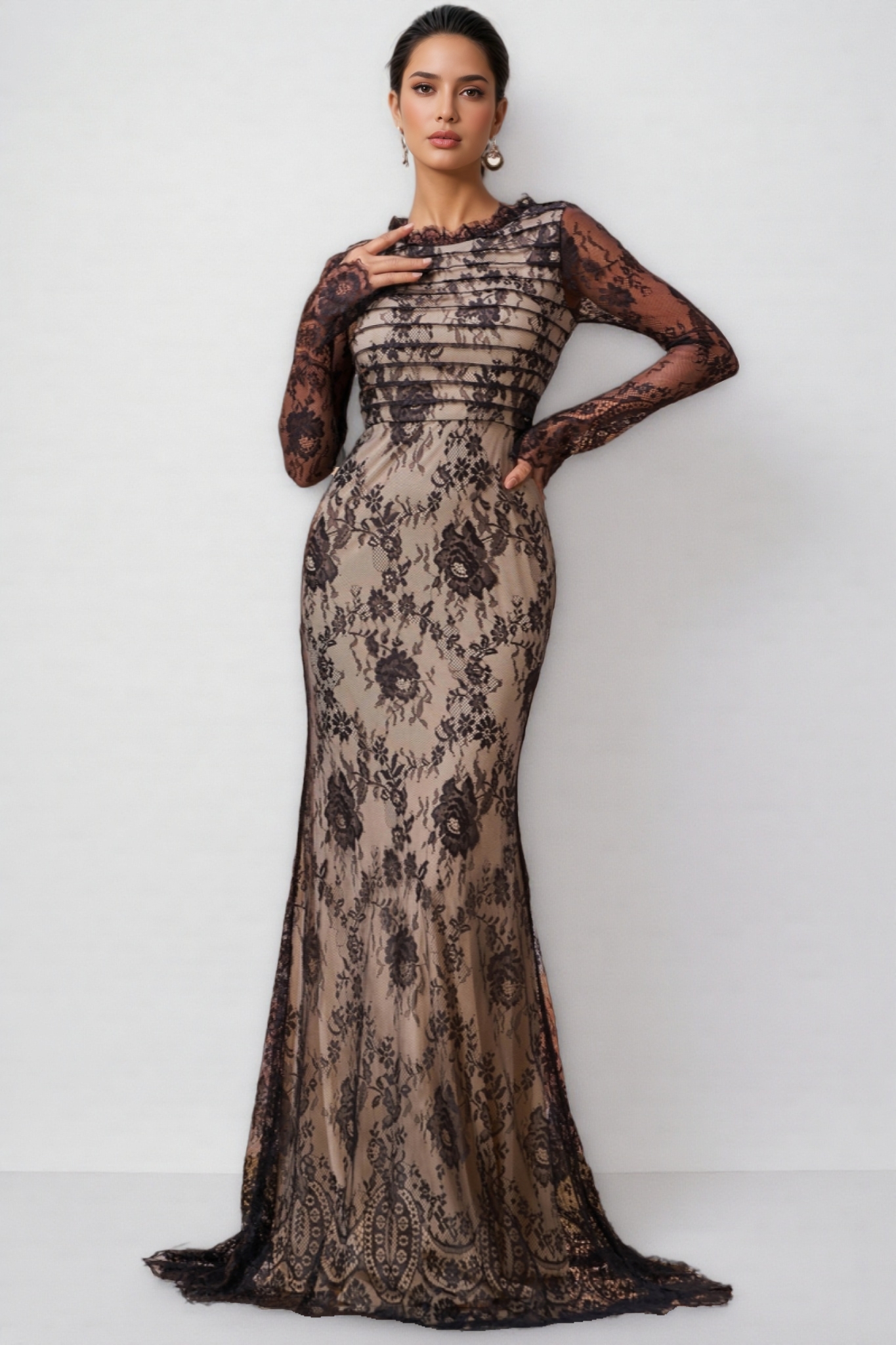 Remington Mesh Fishtail Maxi Dress