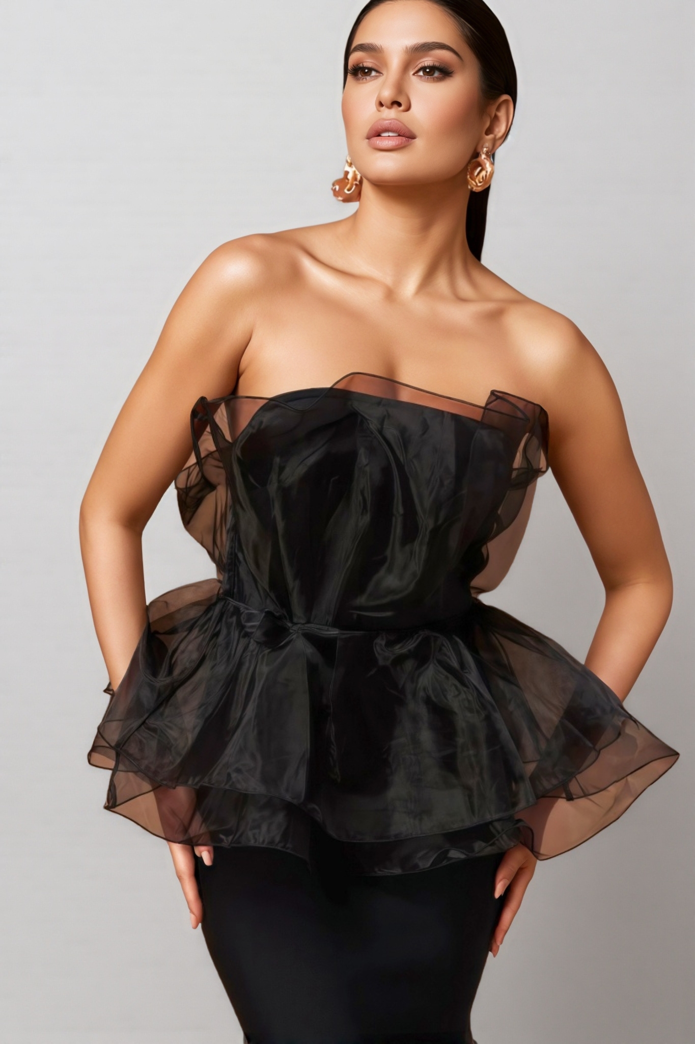 Eli Black Sheath Mesh Maxi Dress