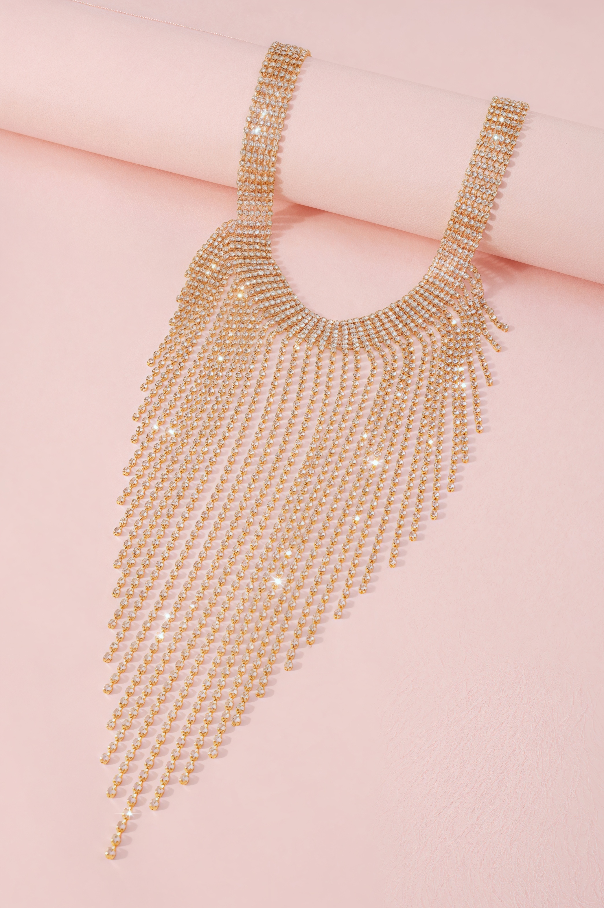 Oriana Tassel Rhinestone Necklace