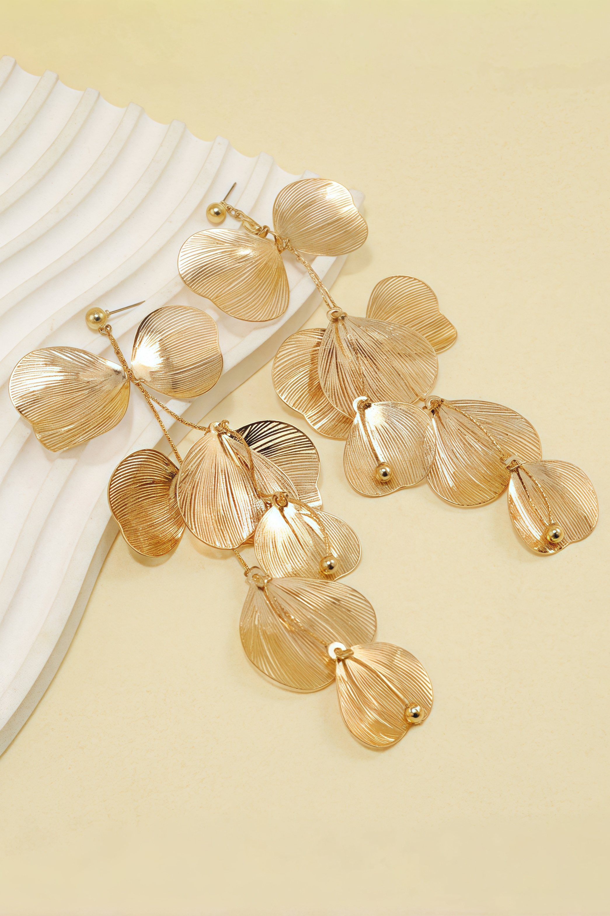 Leland Ginkgo Leaf Tassel Earrings