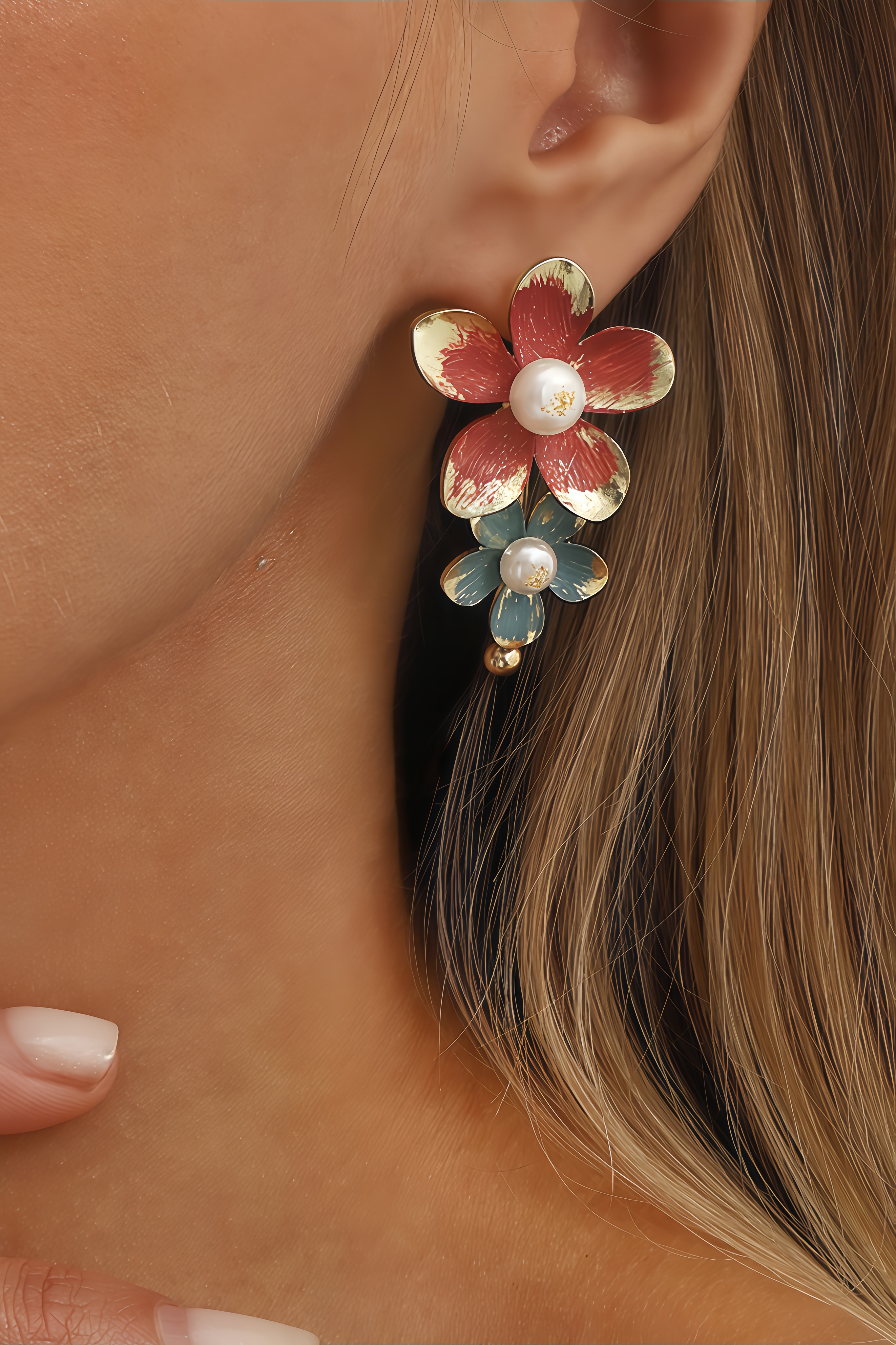 Cato Enamel Floral Earrings