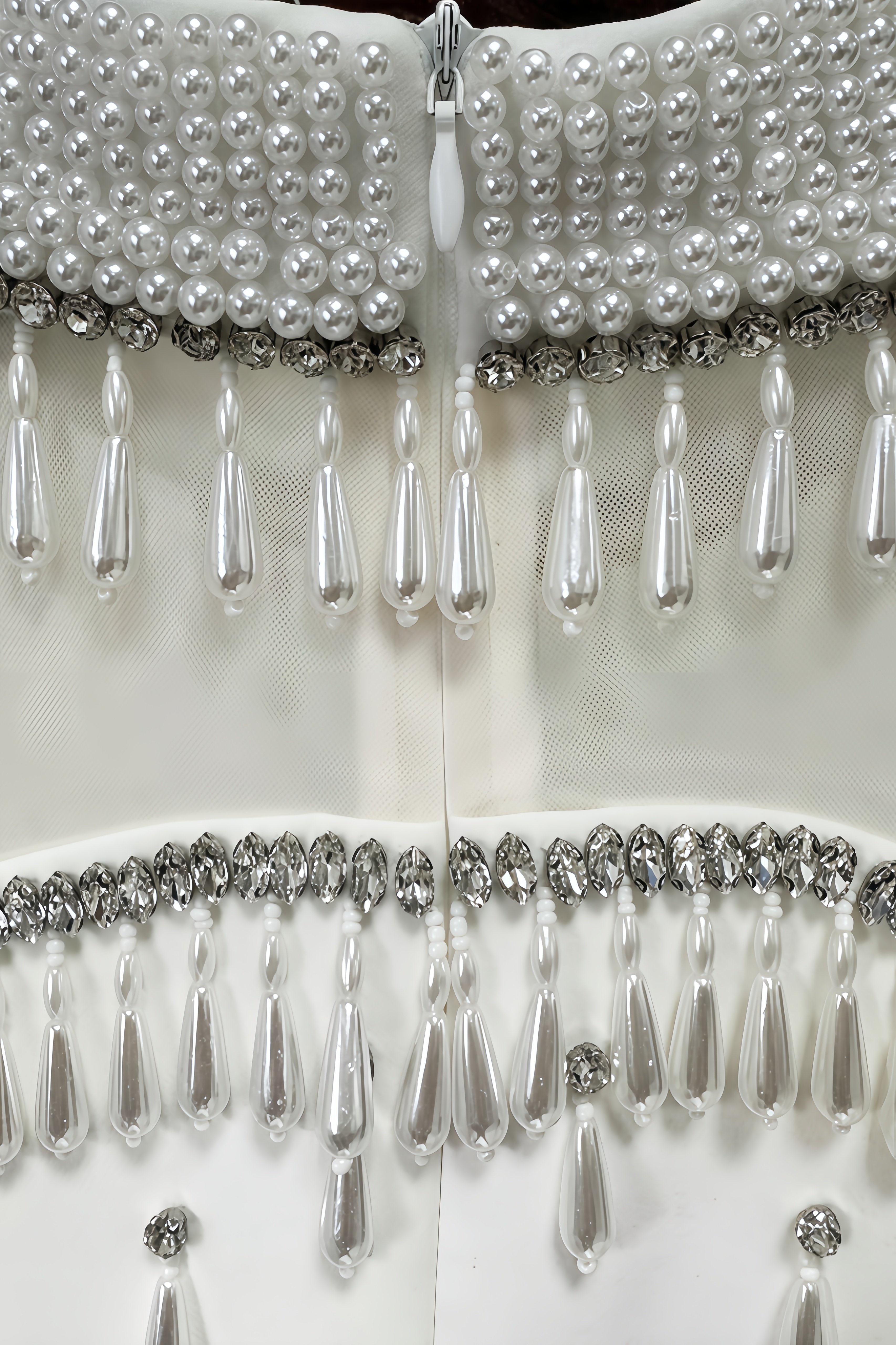 Tarynl Pearl Mesh Maxi Dress