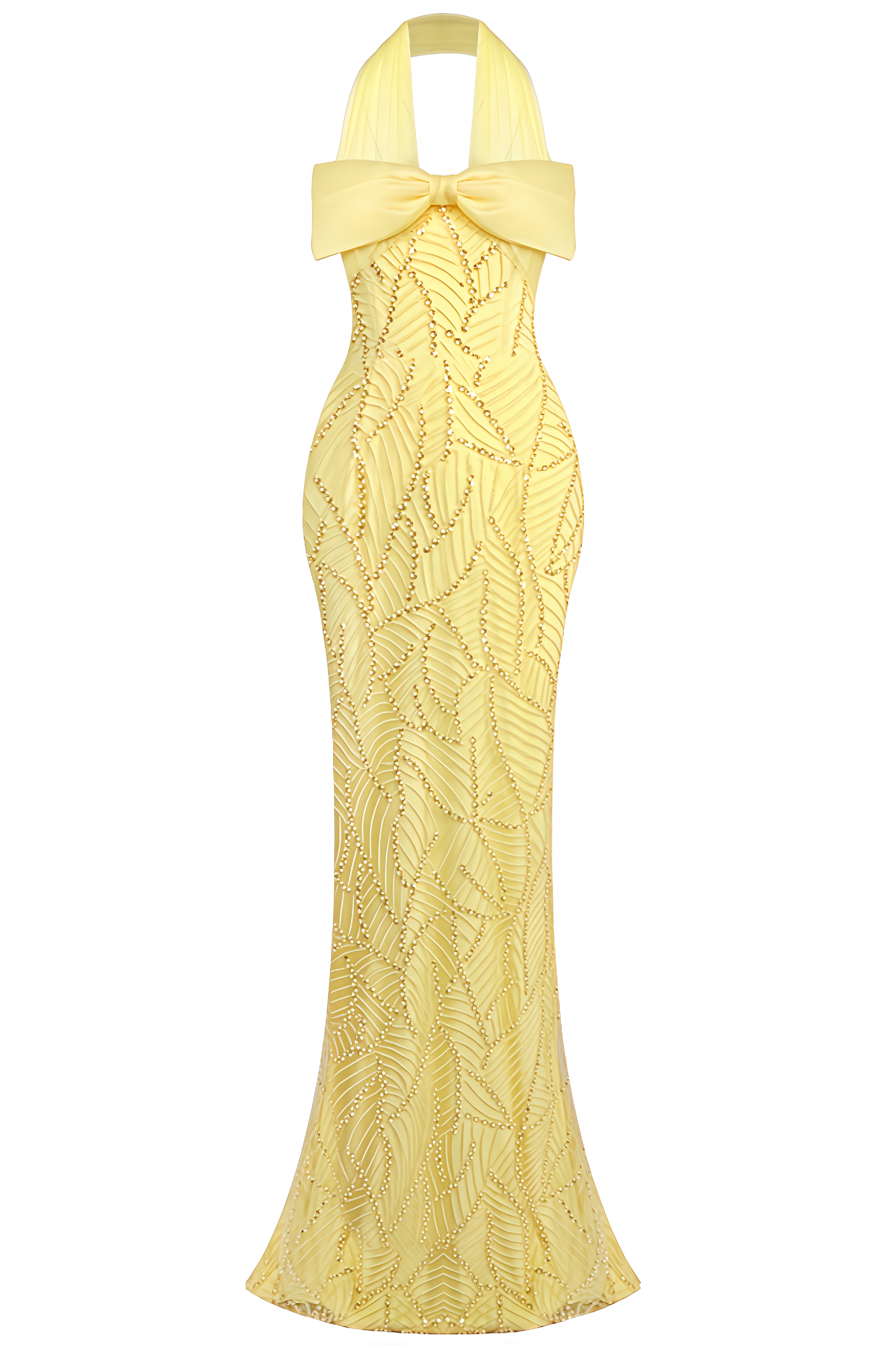 Delsld Bow-Neck Maxi Dress