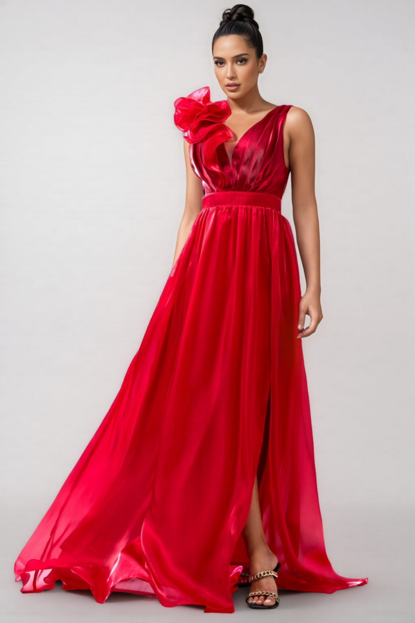 Octavius Sleeveless V-Neck Split Maxi Dress