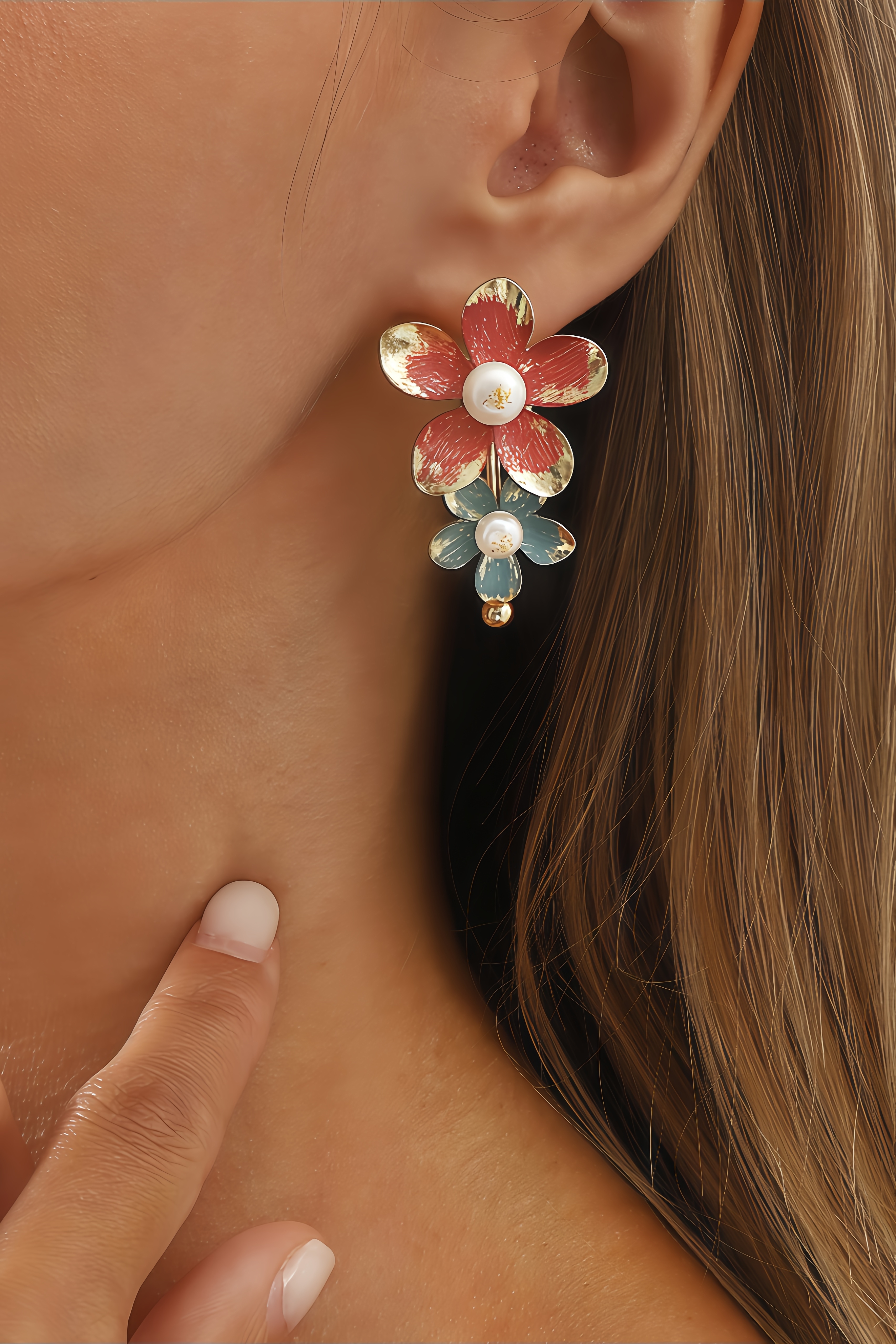 Cato Enamel Floral Earrings