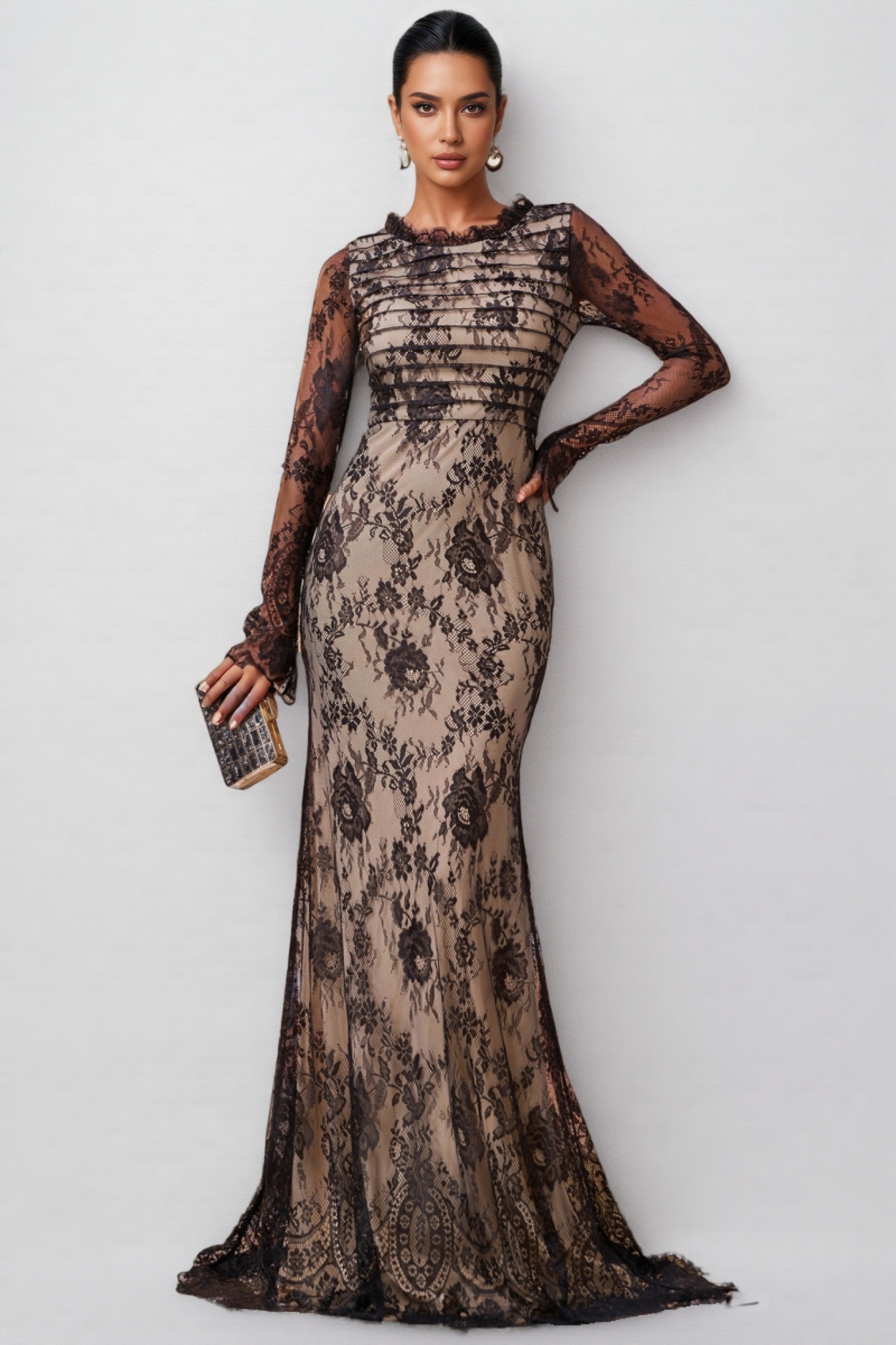 Remington Mesh Fishtail Maxi Dress