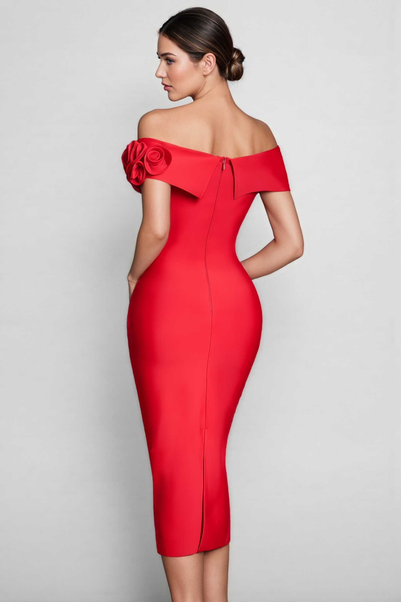 Niva 3D Floral Bandage Midi Dress