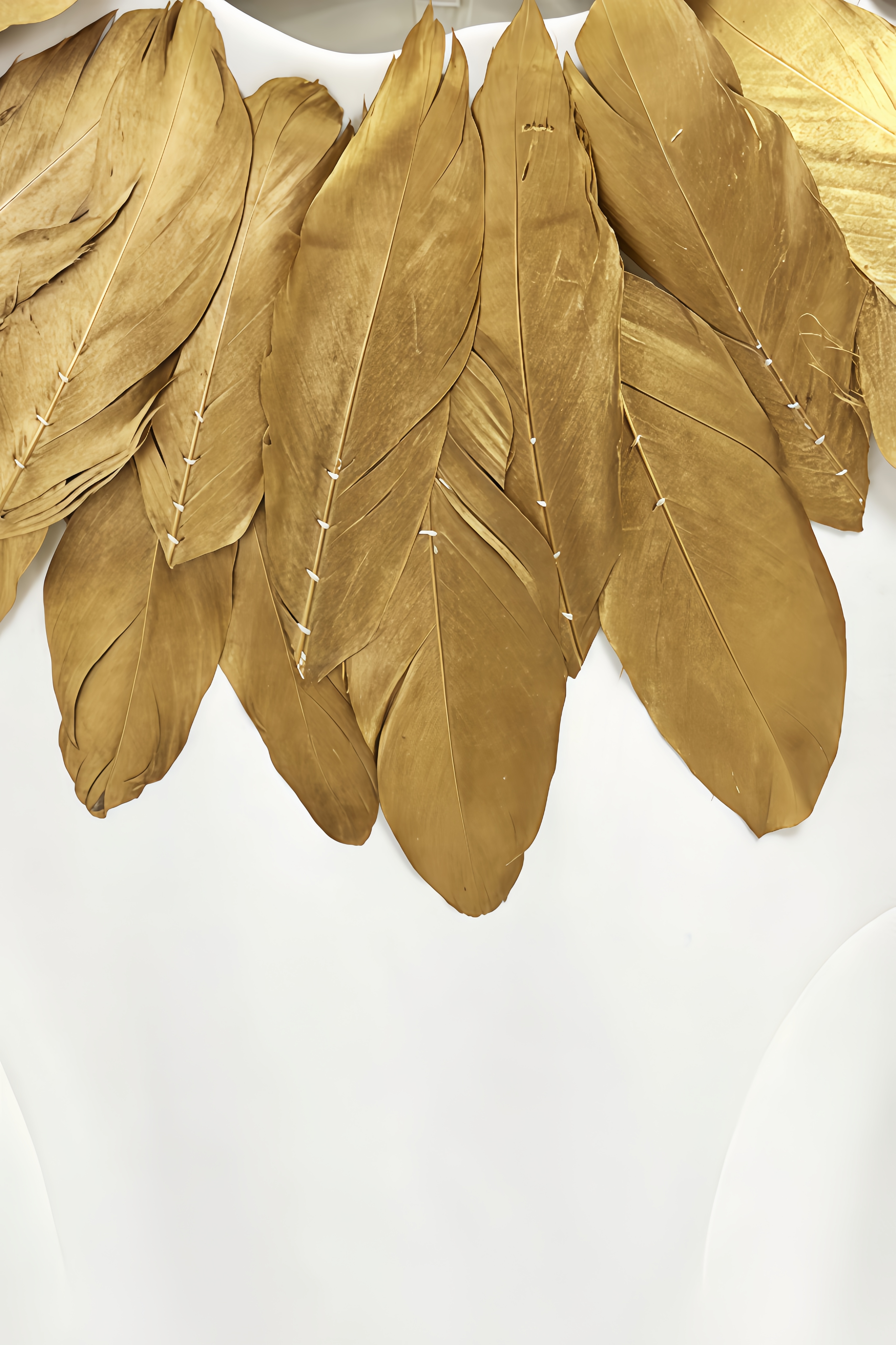 Aurore Golden Feather Maxi Dress