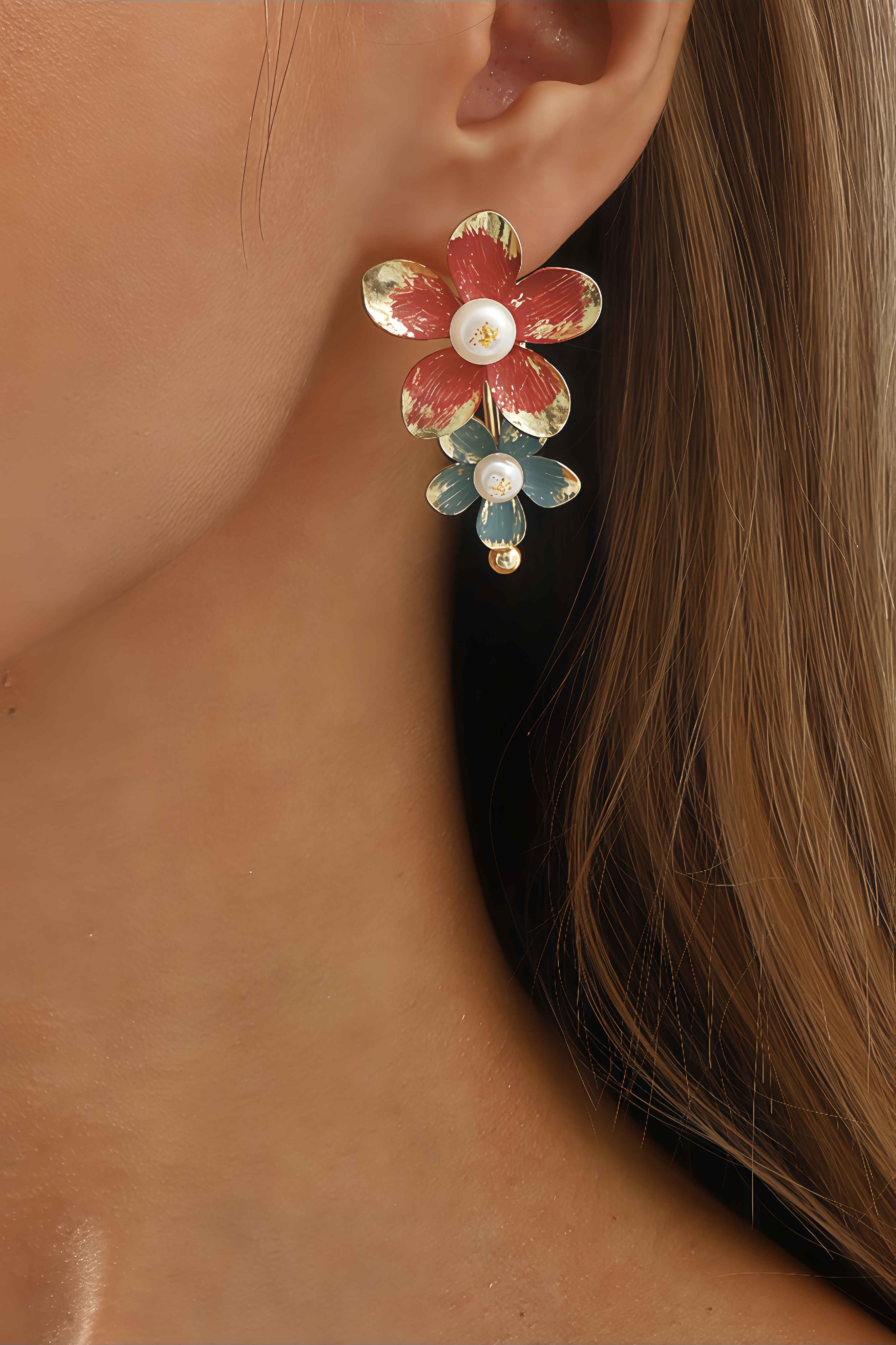 Cato Enamel Floral Earrings