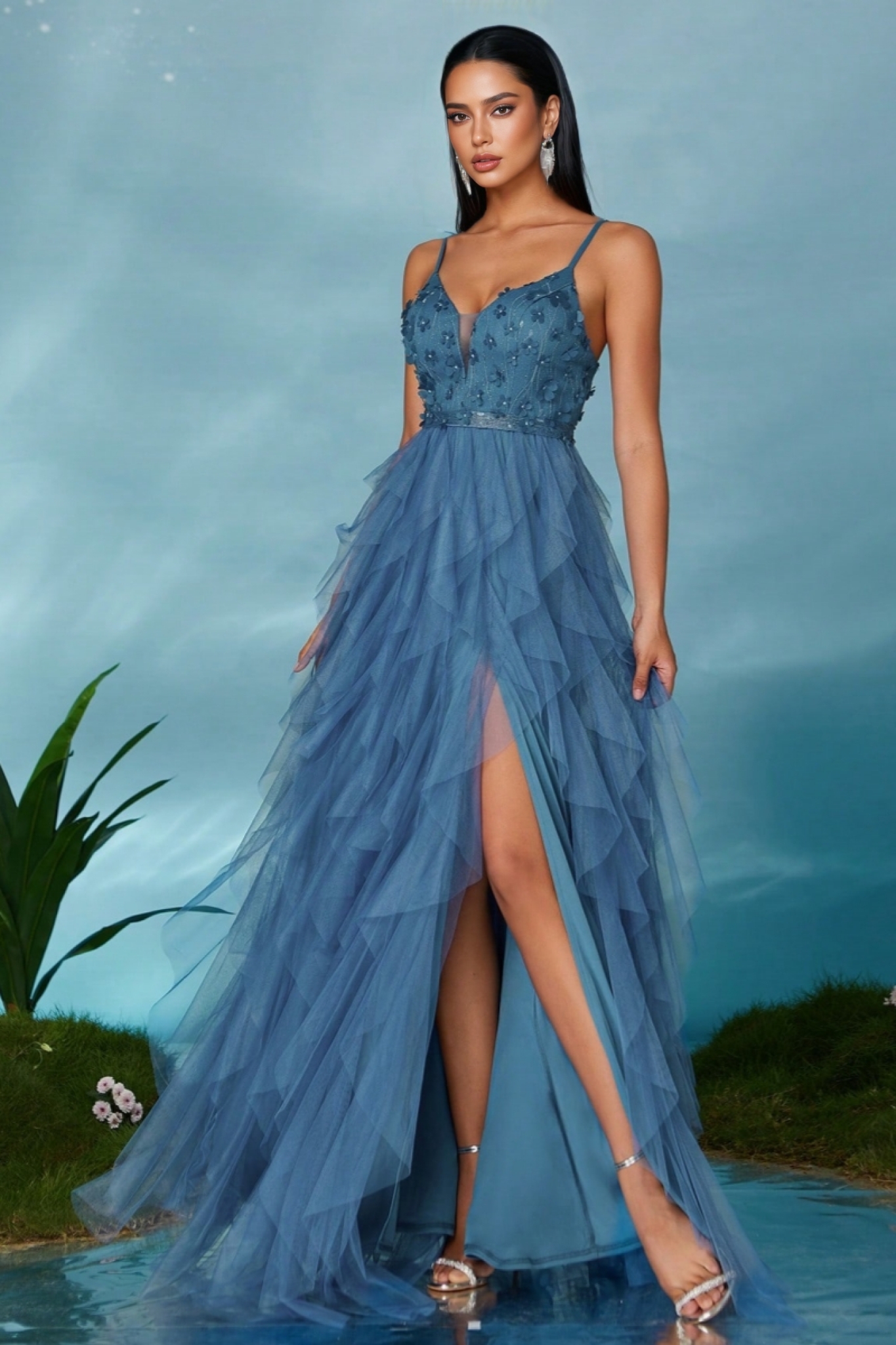 Harlow Halter Mesh Maxi Dress