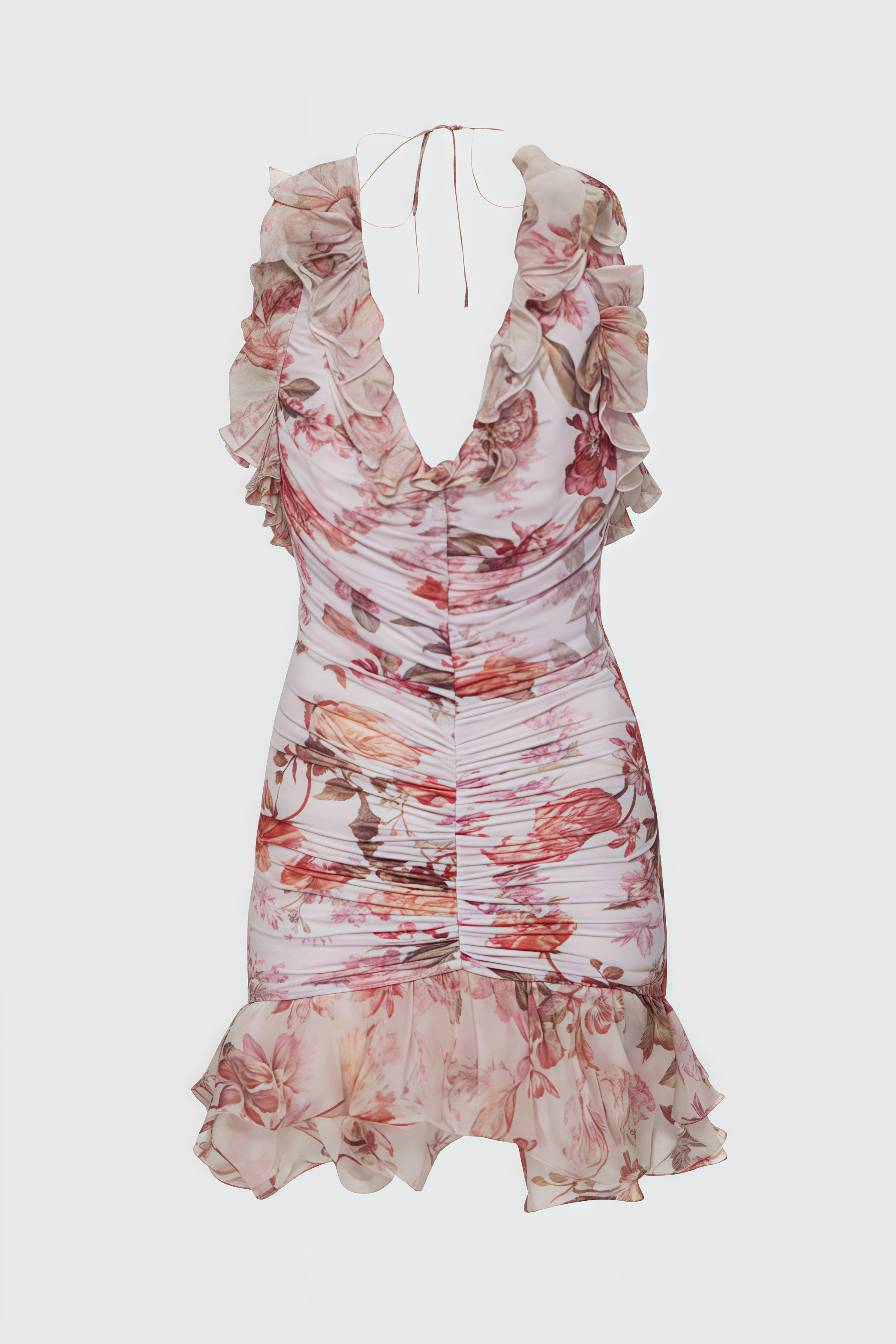 Arices Floral Stretch Tulle Sleeveless Mini Dress