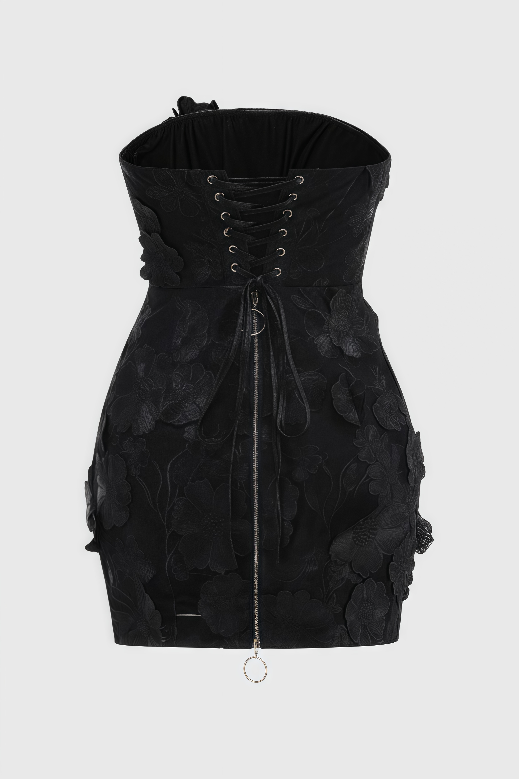 Ezrans Strapless 3D Flower Mini Dress