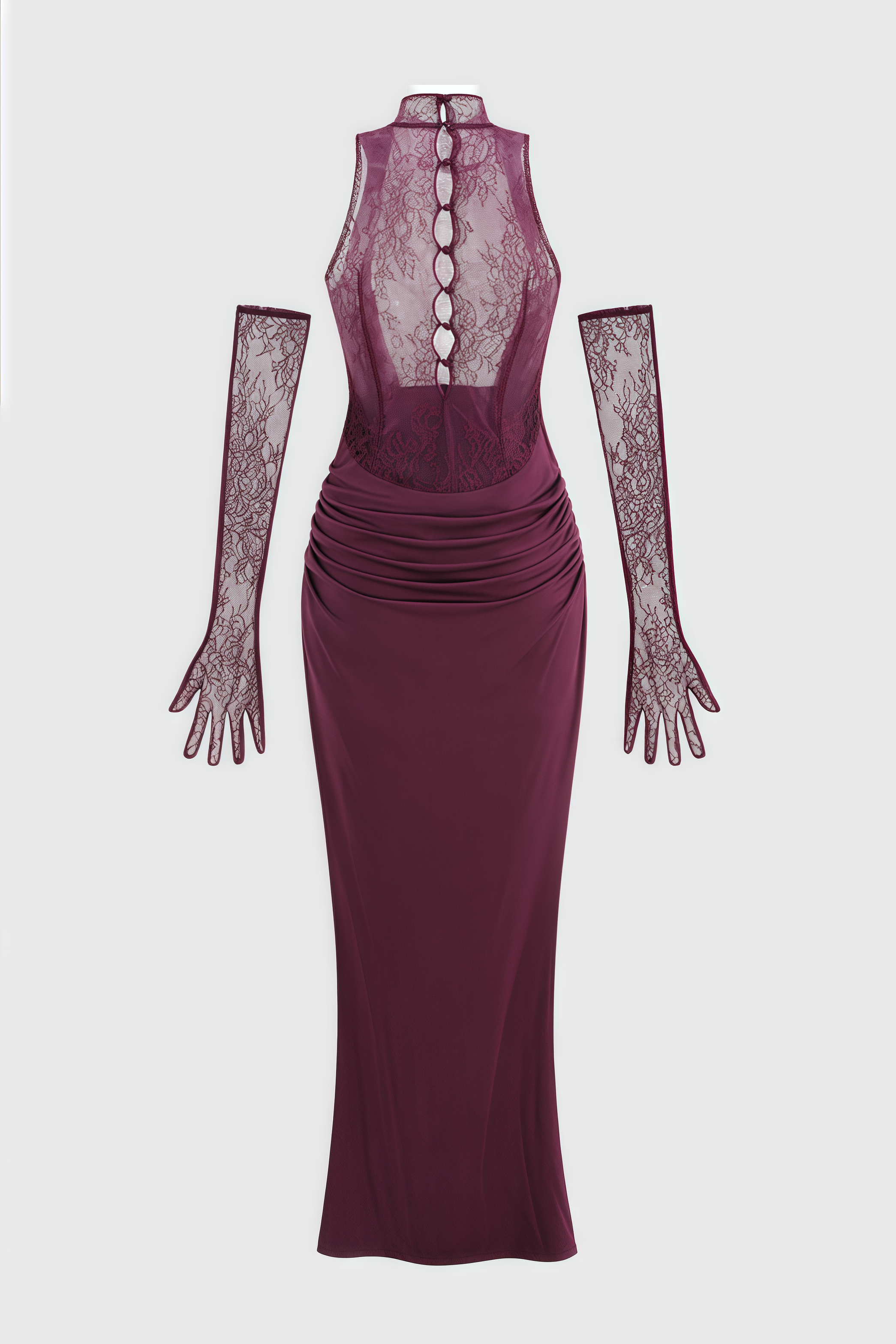 Marge Purple Halter Lace Maxi Dress