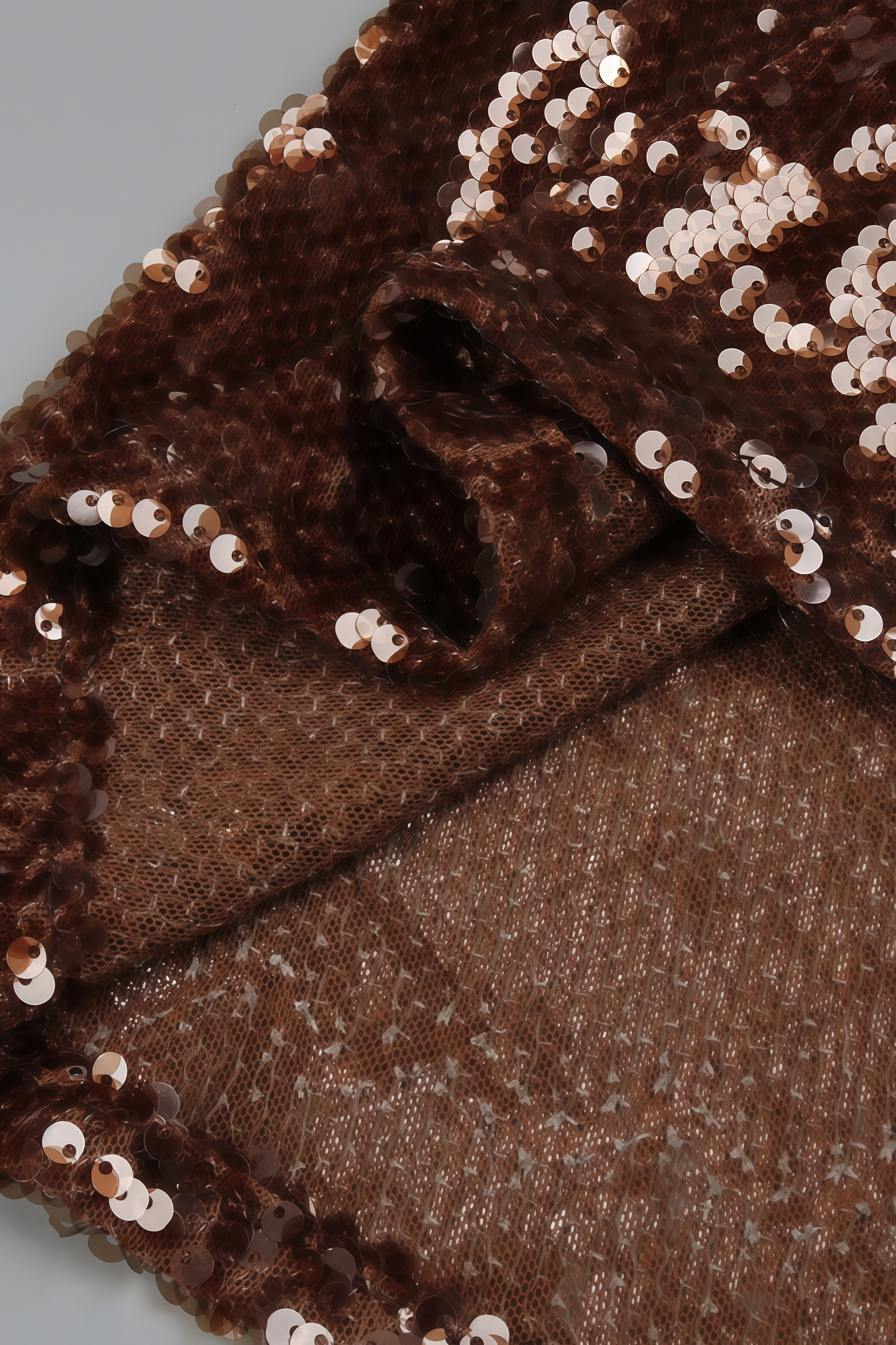 Matede Brown Sequin Fishtail Maxi Dress Set