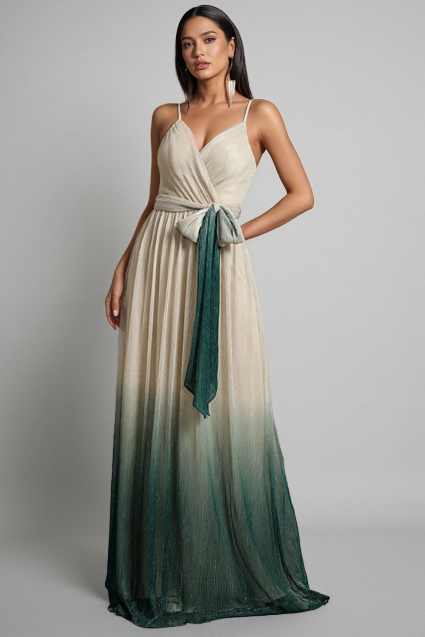 Delia Halter Backless Gradient Maxi Dress