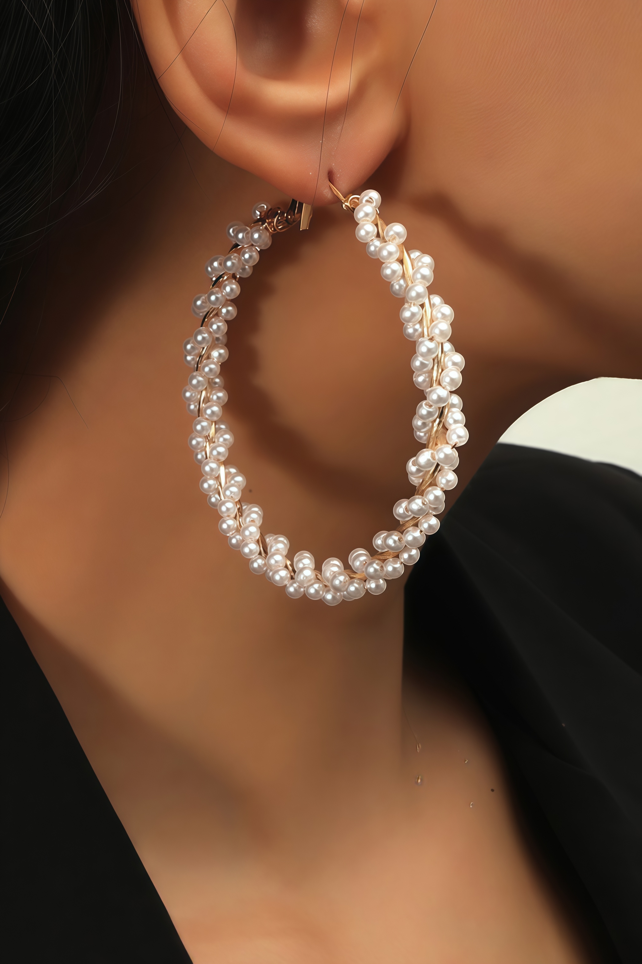 Tiberius Circle Pearl Earrings