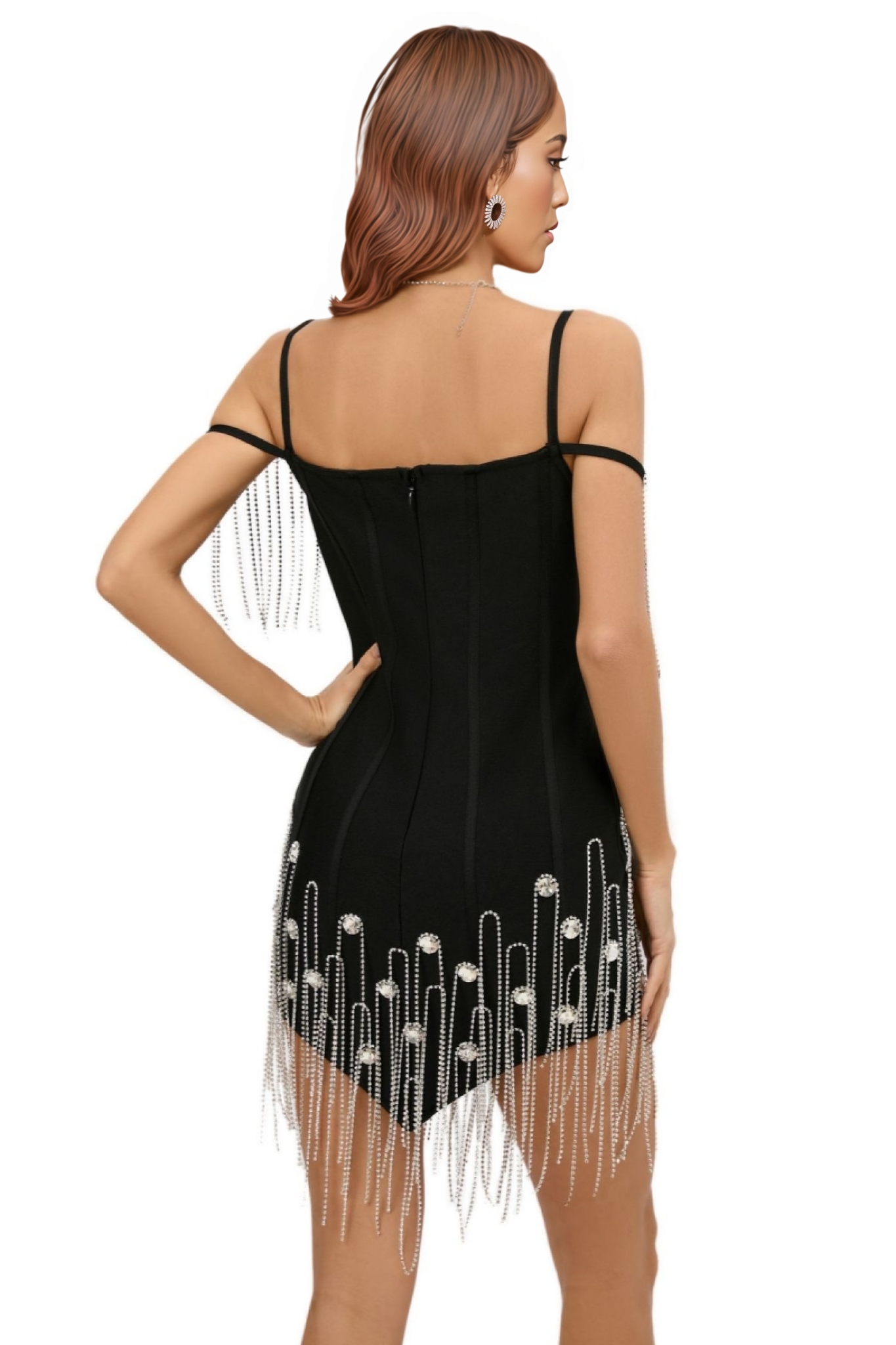 Hestia Black Small V-Neck Mini Dress