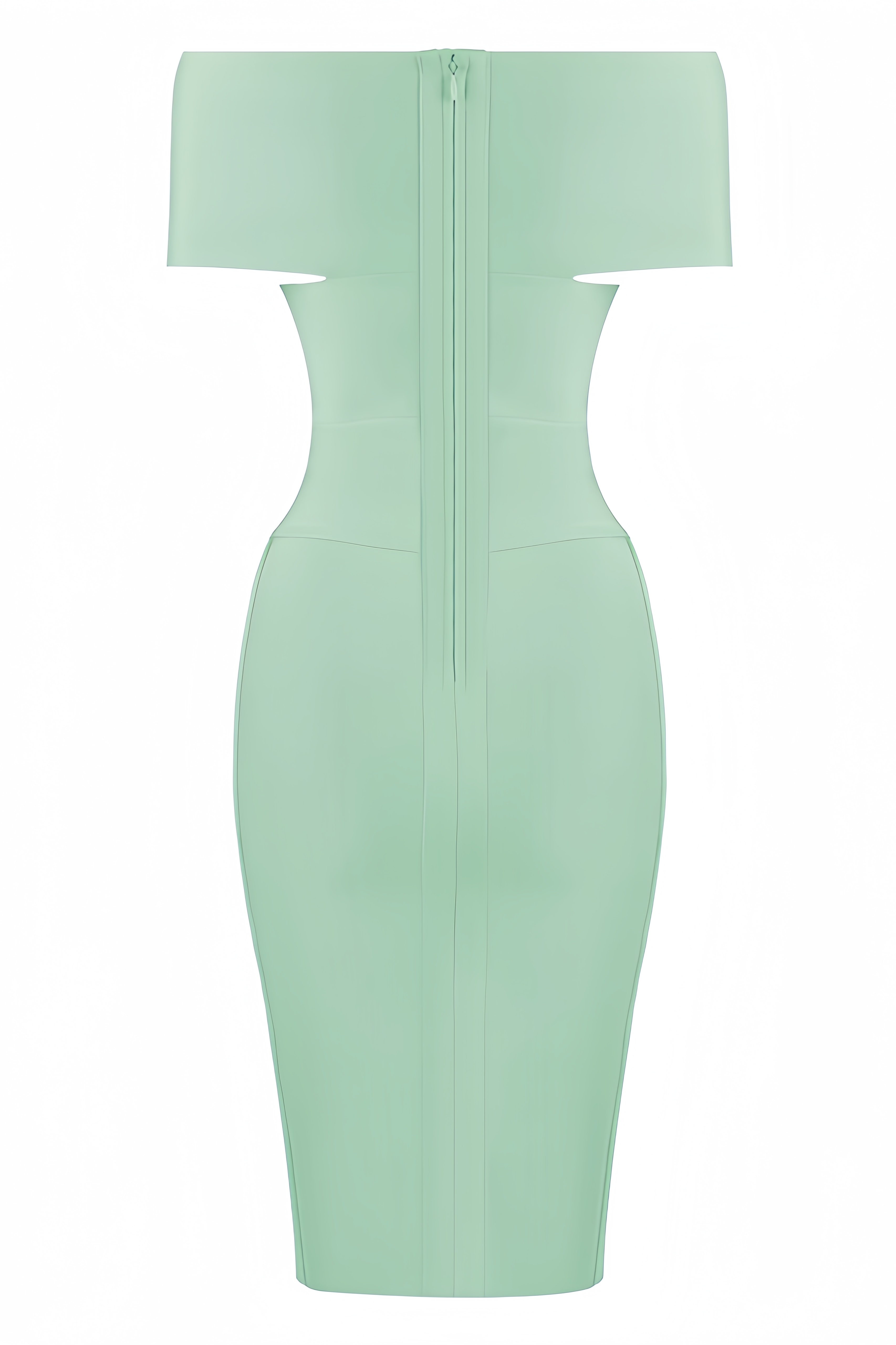 Keira Light green open-shoulder Maxi dress