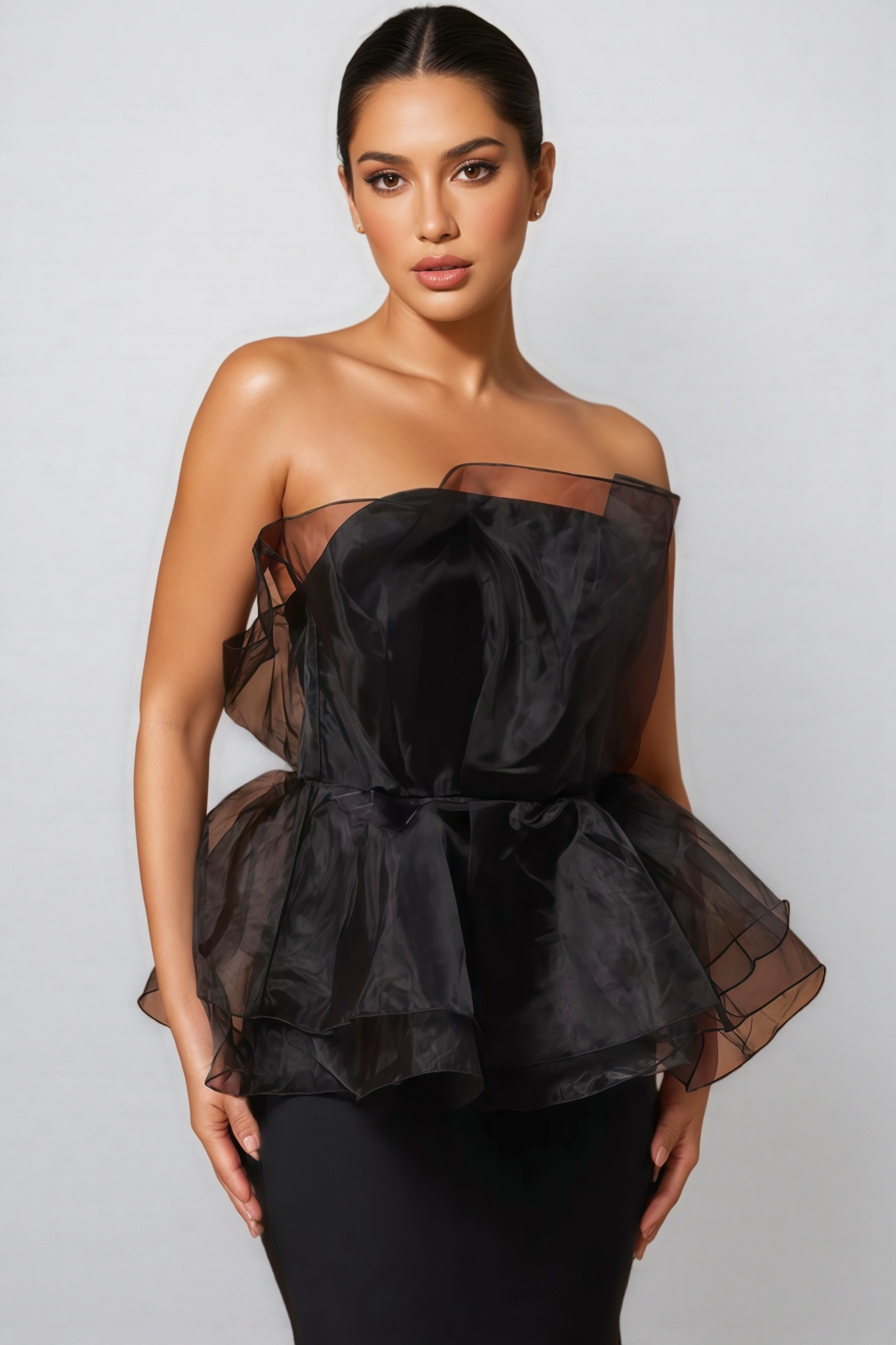 Eli Black Sheath Mesh Maxi Dress
