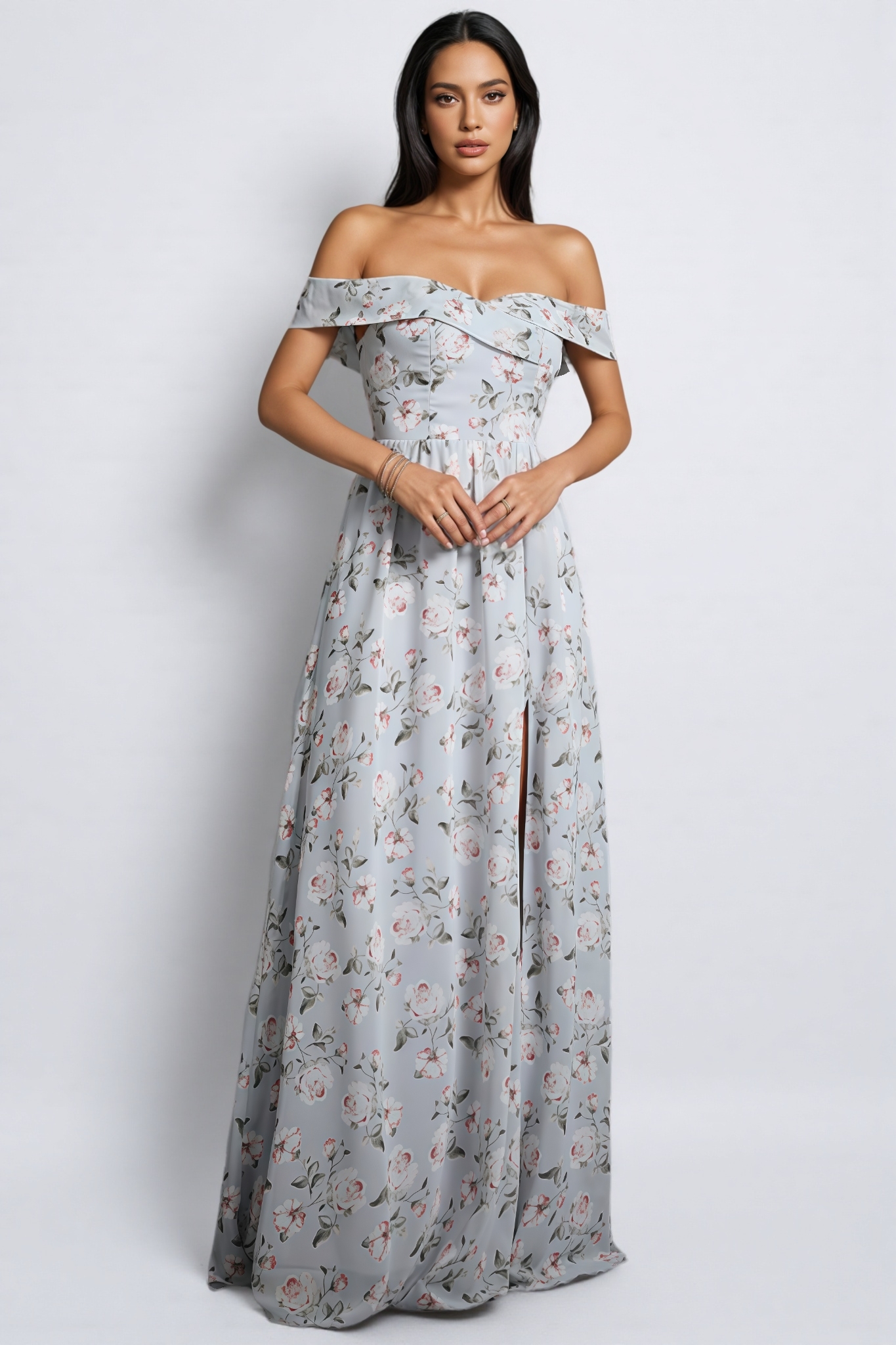 Wanda Floral Print Halter-Neck Maxi Dress