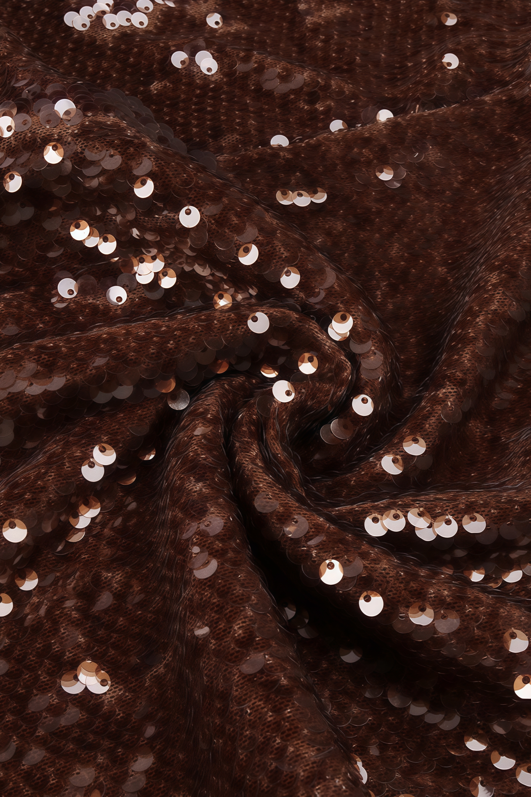 Matede Brown Sequin Fishtail Maxi Dress Set