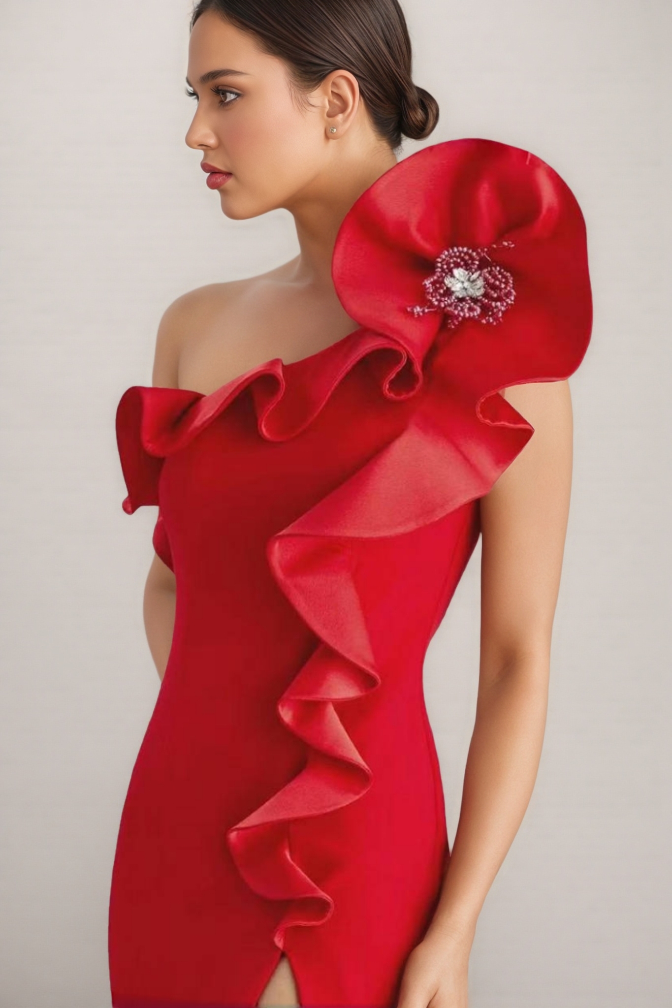 Jorah 3D Floral Ruffle Maxi Dress